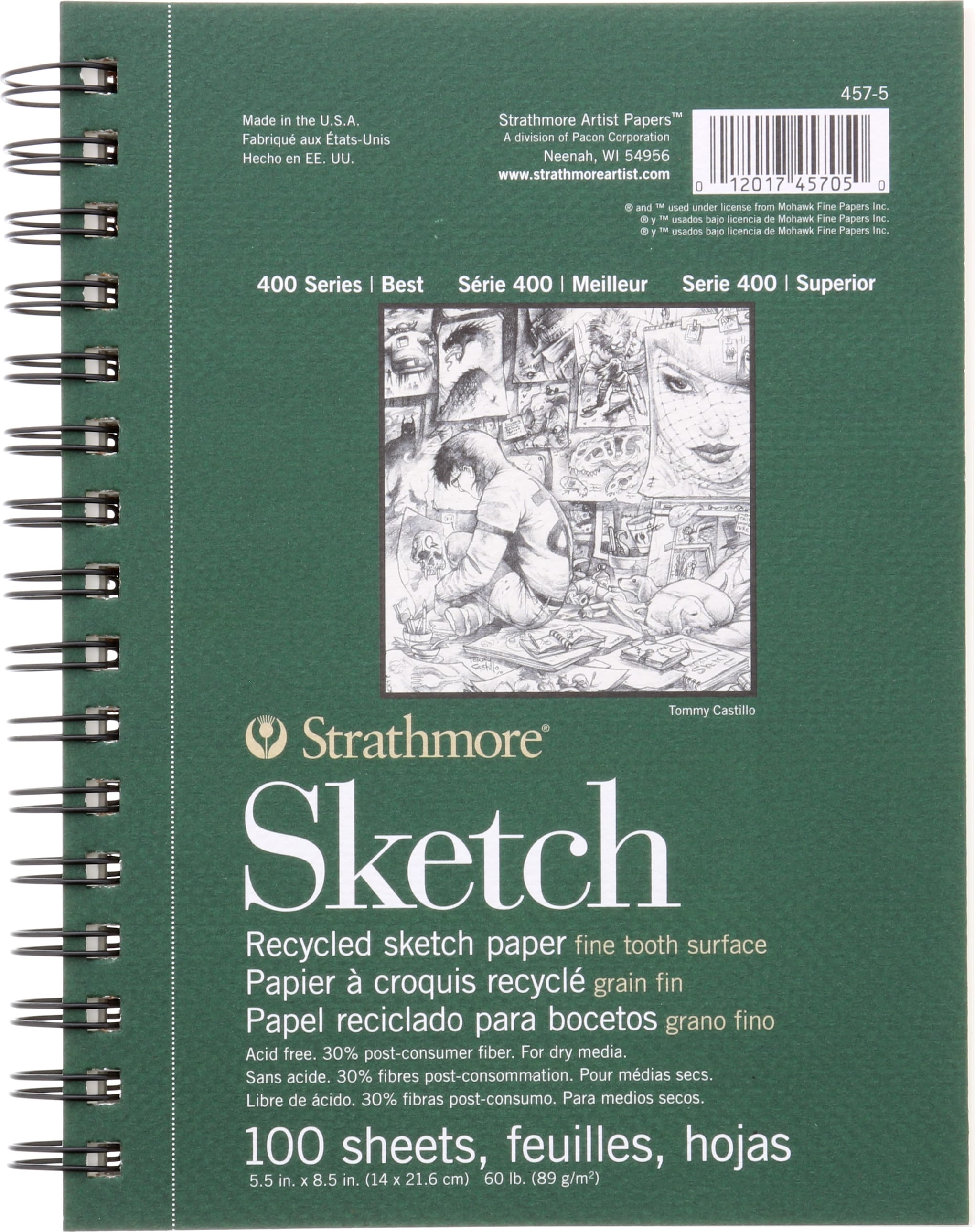 Sketch Pad Recycled 400 5X8 Spiral Bound 100 Sheets