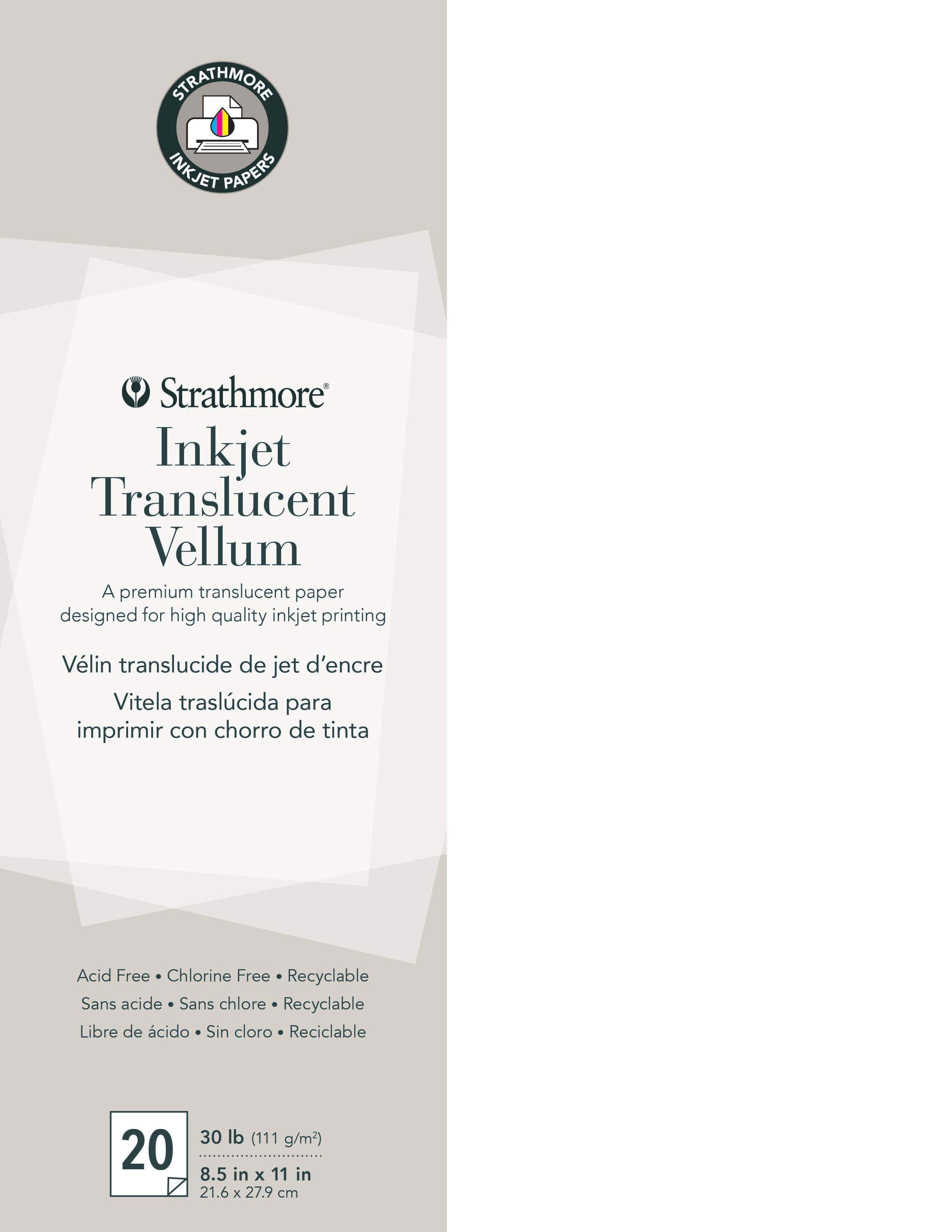 INKJET VELLUM TRANSLUCENT 8.5X11 20 SHEETS