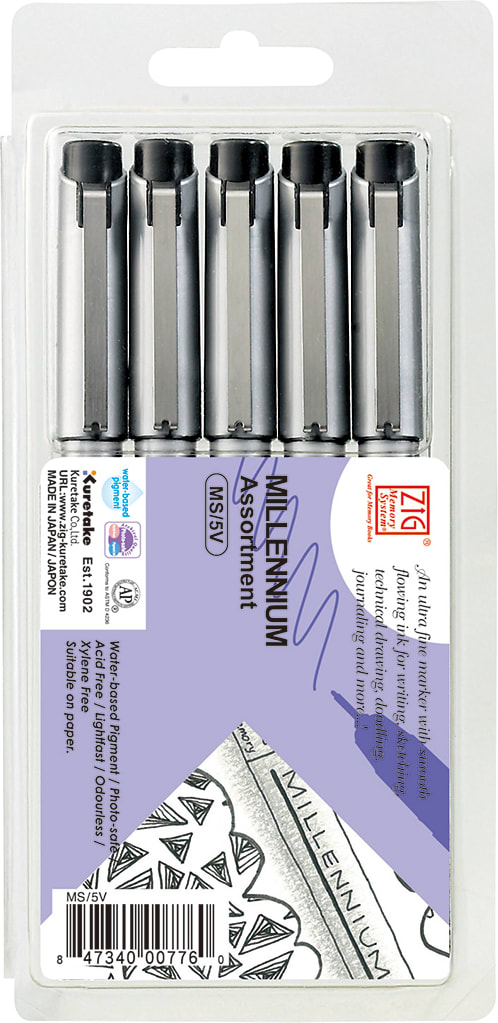 ZIG MILLENNIUM 5PCS SET BLACK