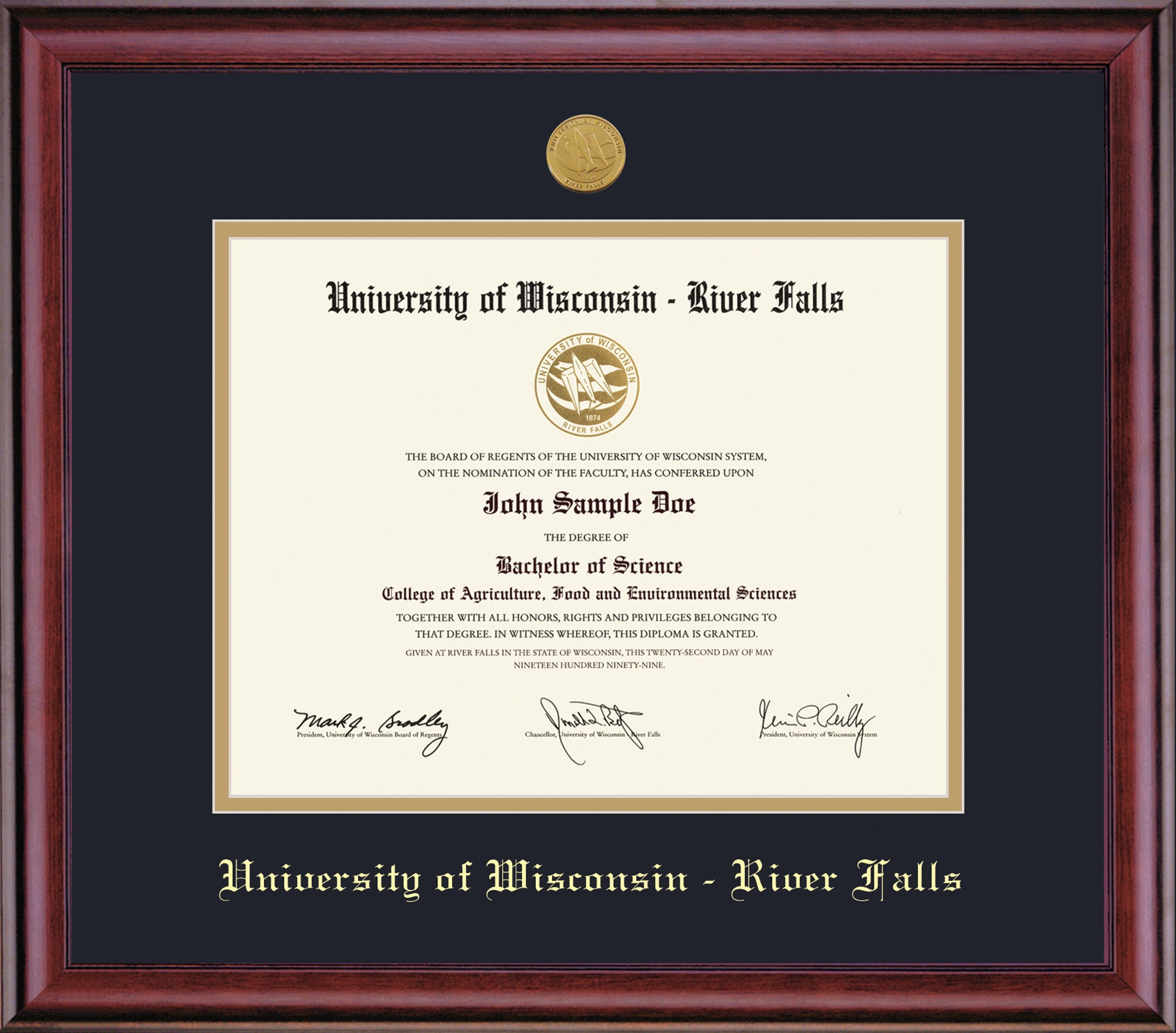 University of Wisconsin - River Falls 8'' x 10'' Classic Diploma Frame