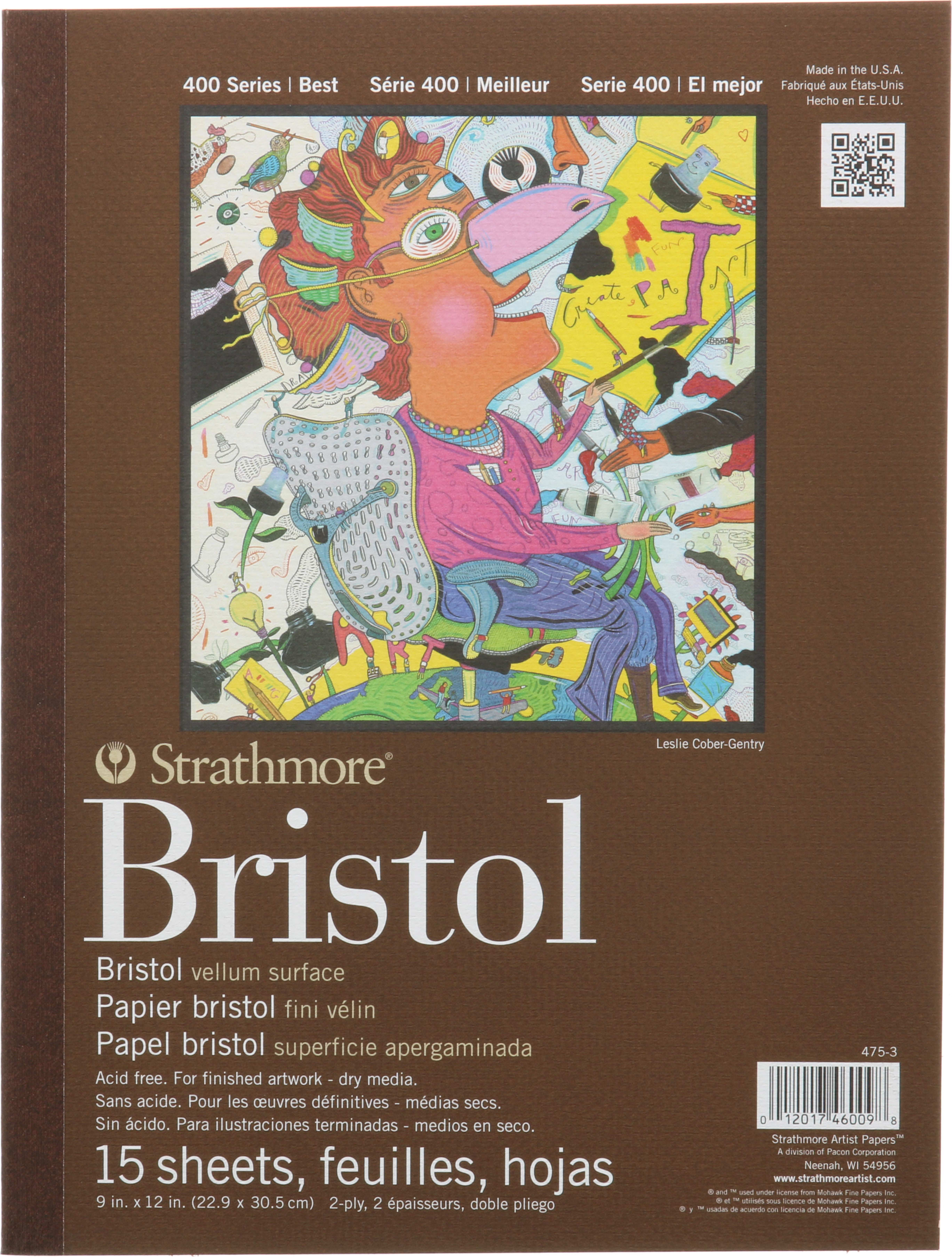 Bristol 400 Series 2Ply Vellum 9X12 Tape Bound 15/Sheets