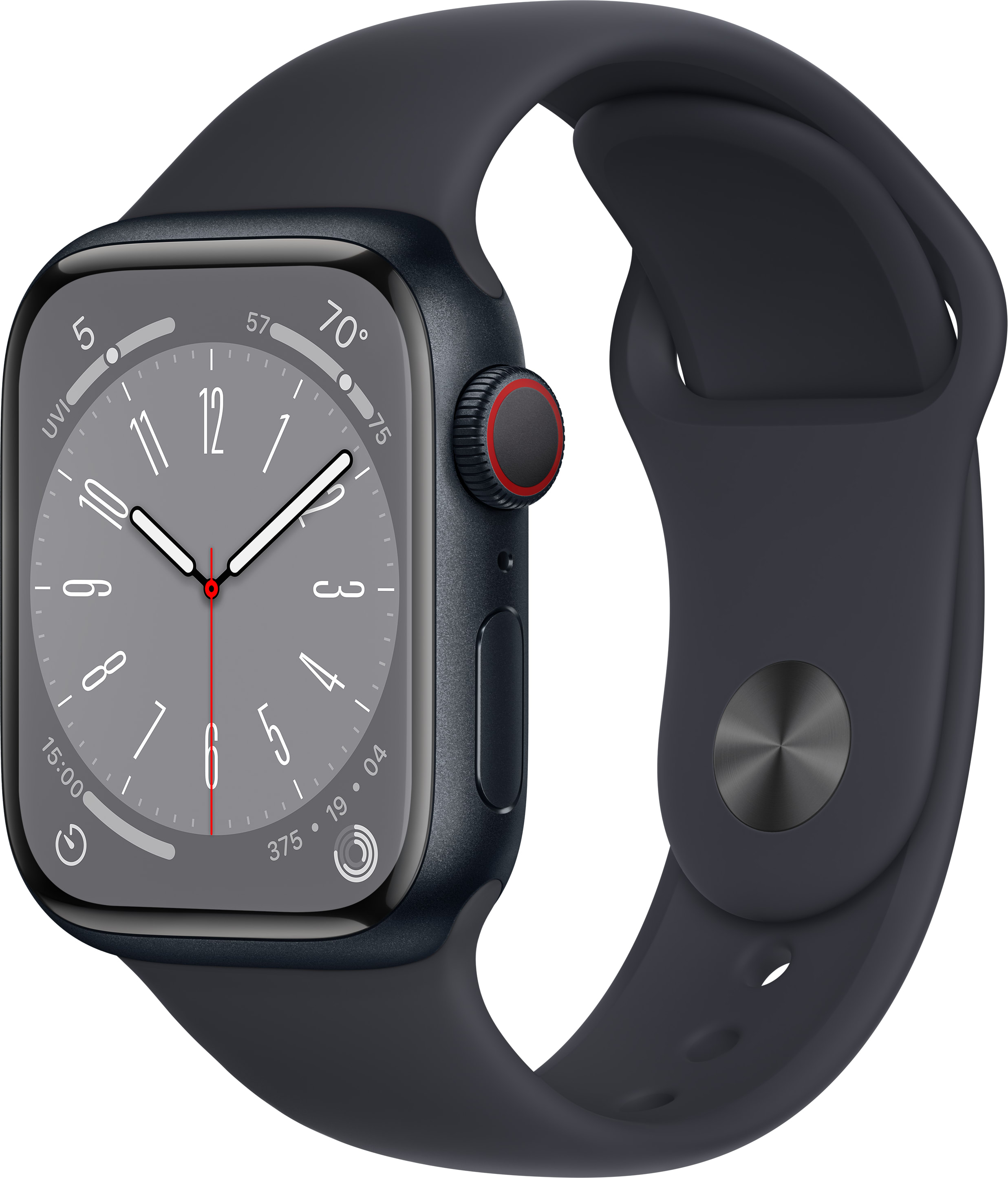Apple Watch Series 8 GPS + Cellular 45mm Midnight Aluminum Case with Midnight Sport Band - M/L - ONLINE ONLY