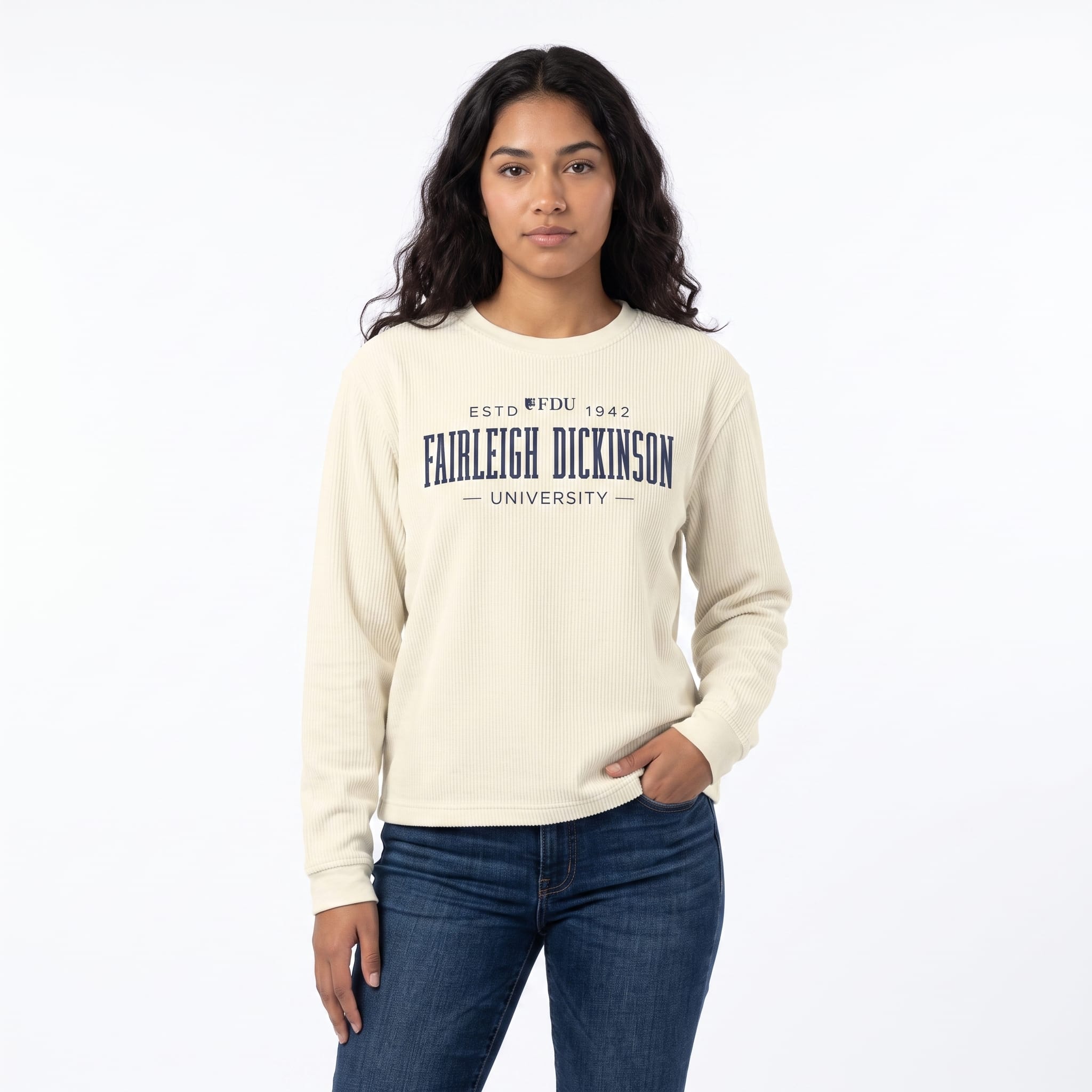 Fairleigh Dickinson University Devils Women's Corduroy Crewneck Sweatshirt