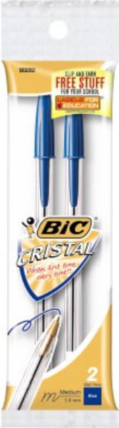PEN 2PK MED BLU CRISTAL