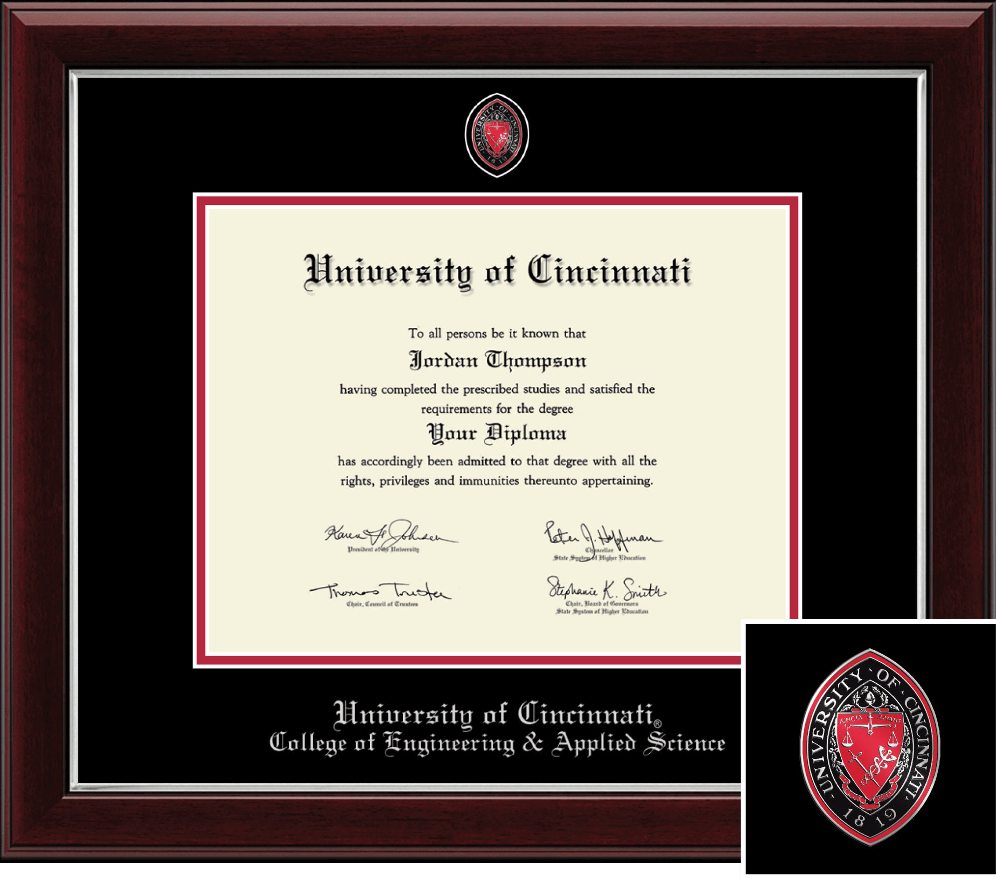 Church Hill Classics Masterpiece Diploma Frame. Engineering. Bachelors, Masters, PhD. - ONLINE ONLY