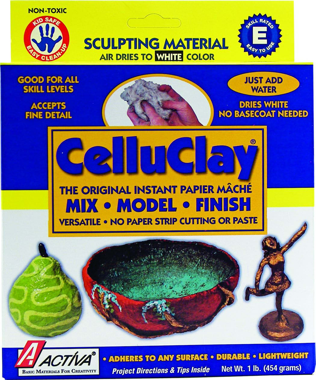 CELLUCLAY INSTANT PAPIER MACHE WHITE PACK 1 LB