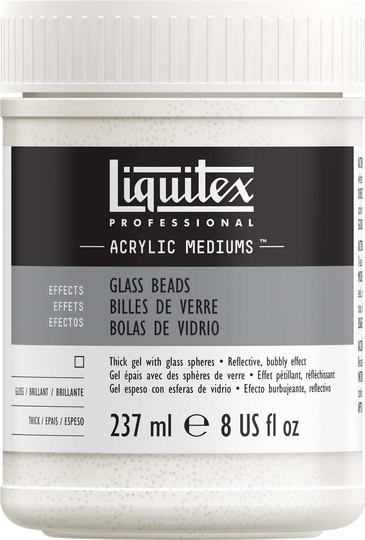 ACRYLIC MEDIUM TEXTURE GEL GLASS BEADS 8 OZ