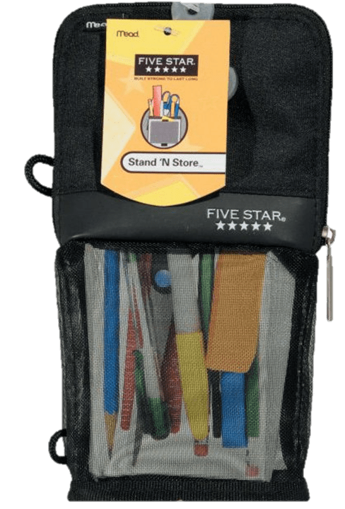 PENCIL POUCH LG 5 STAR AST CLR