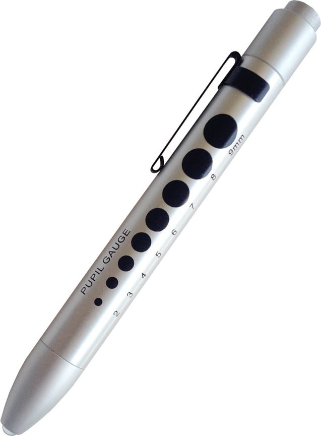 SOFT LED PUPIL GAUGE PENLIGHT IN CLAMSHELL-SILVER