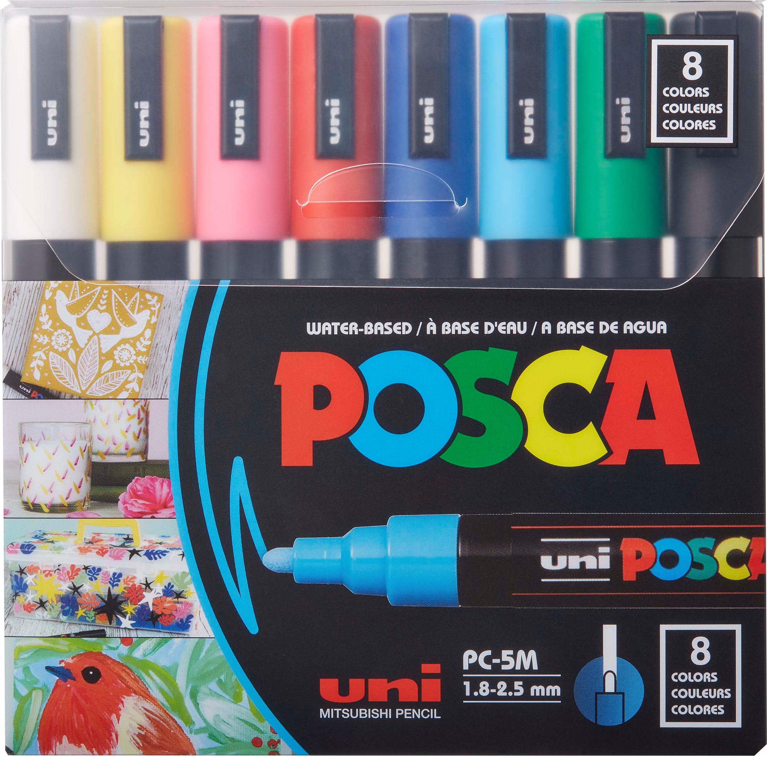 POSCA MARKER SET MEDIUM POINT 8-COLORS