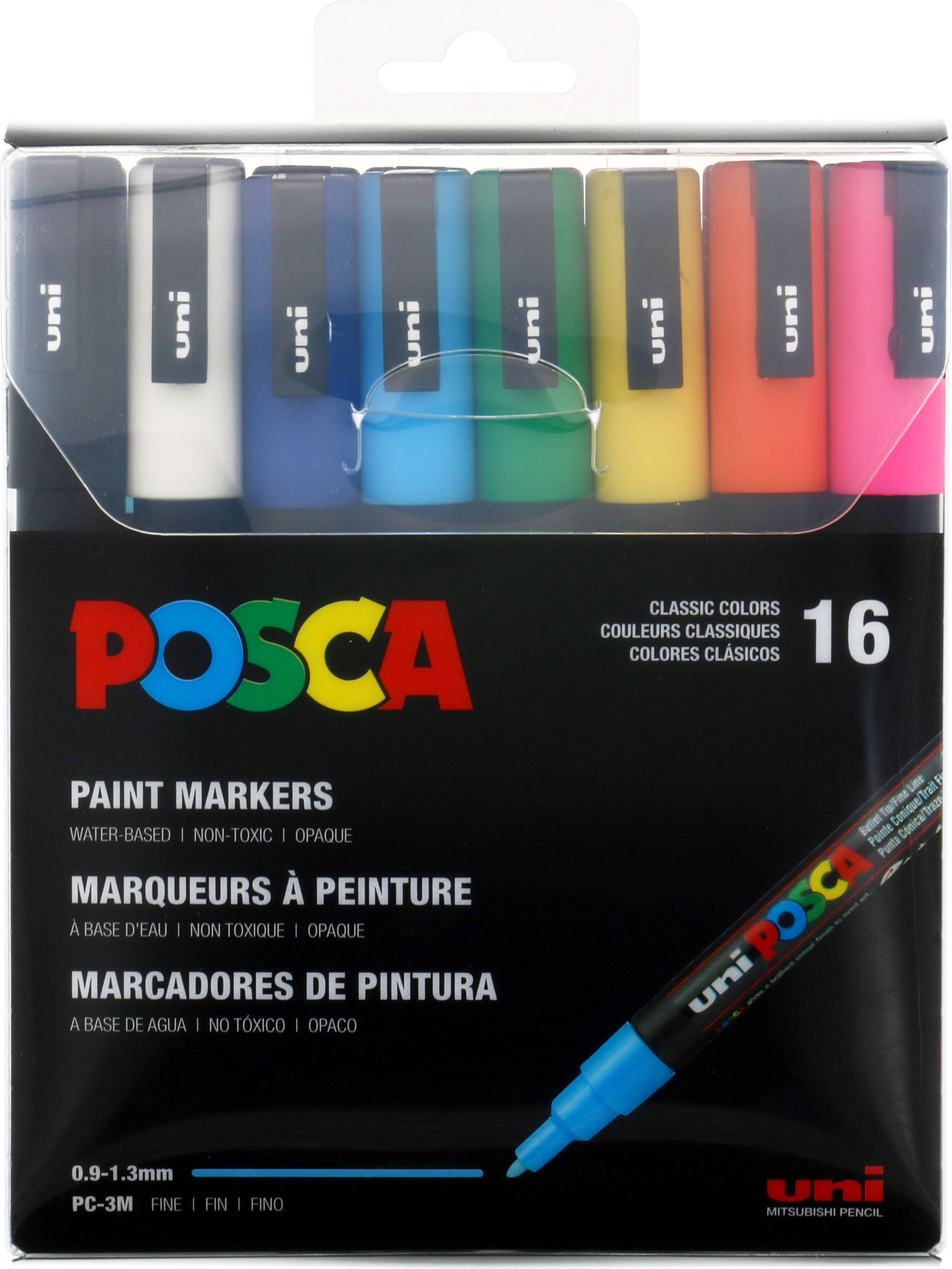 POSCA MARKER SET FINE POINT 16-COLORS