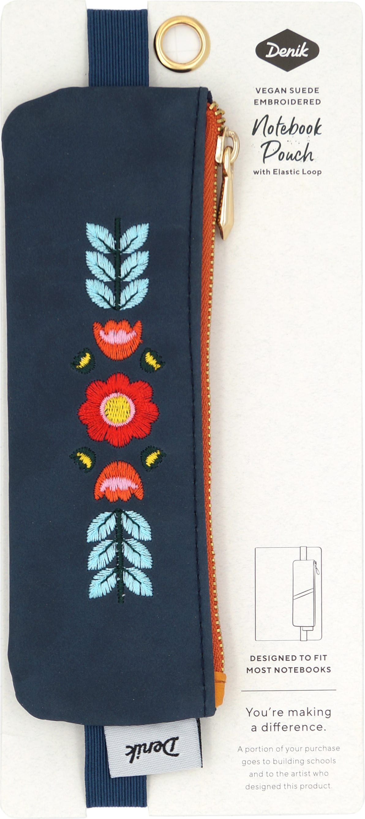 POUCH EMBROIDERED BLUE EVELYNN
