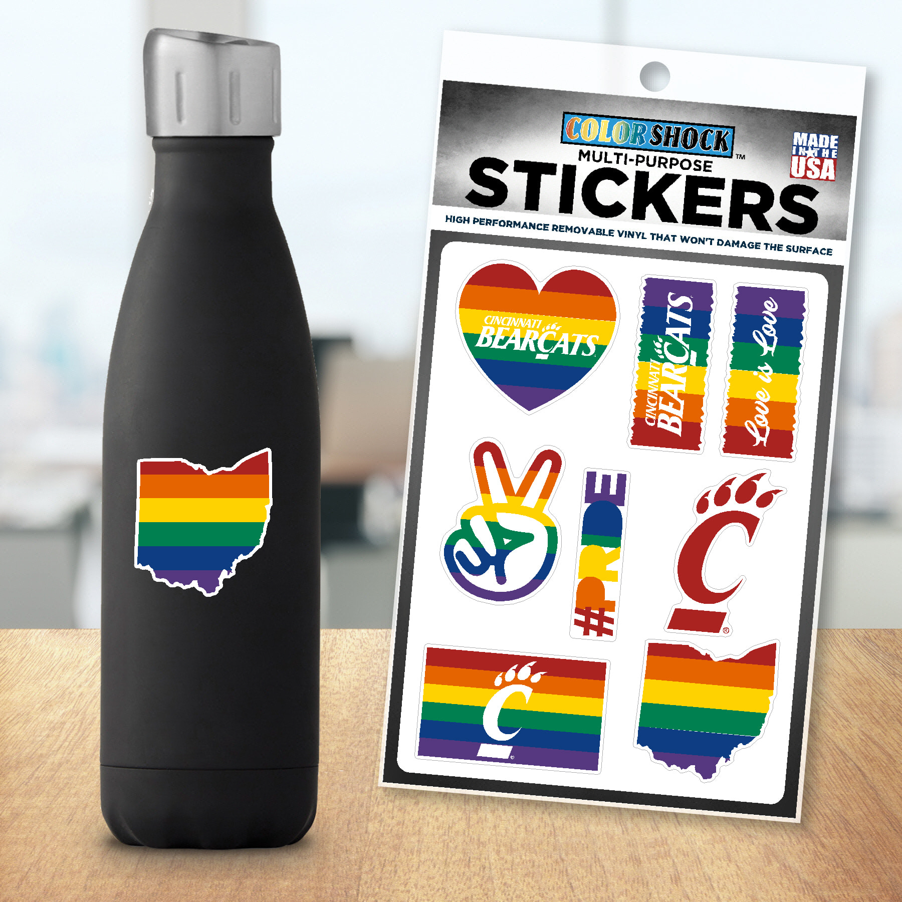University of Cincinnati 7.5'' x 7.5'' Sticker Sheet
