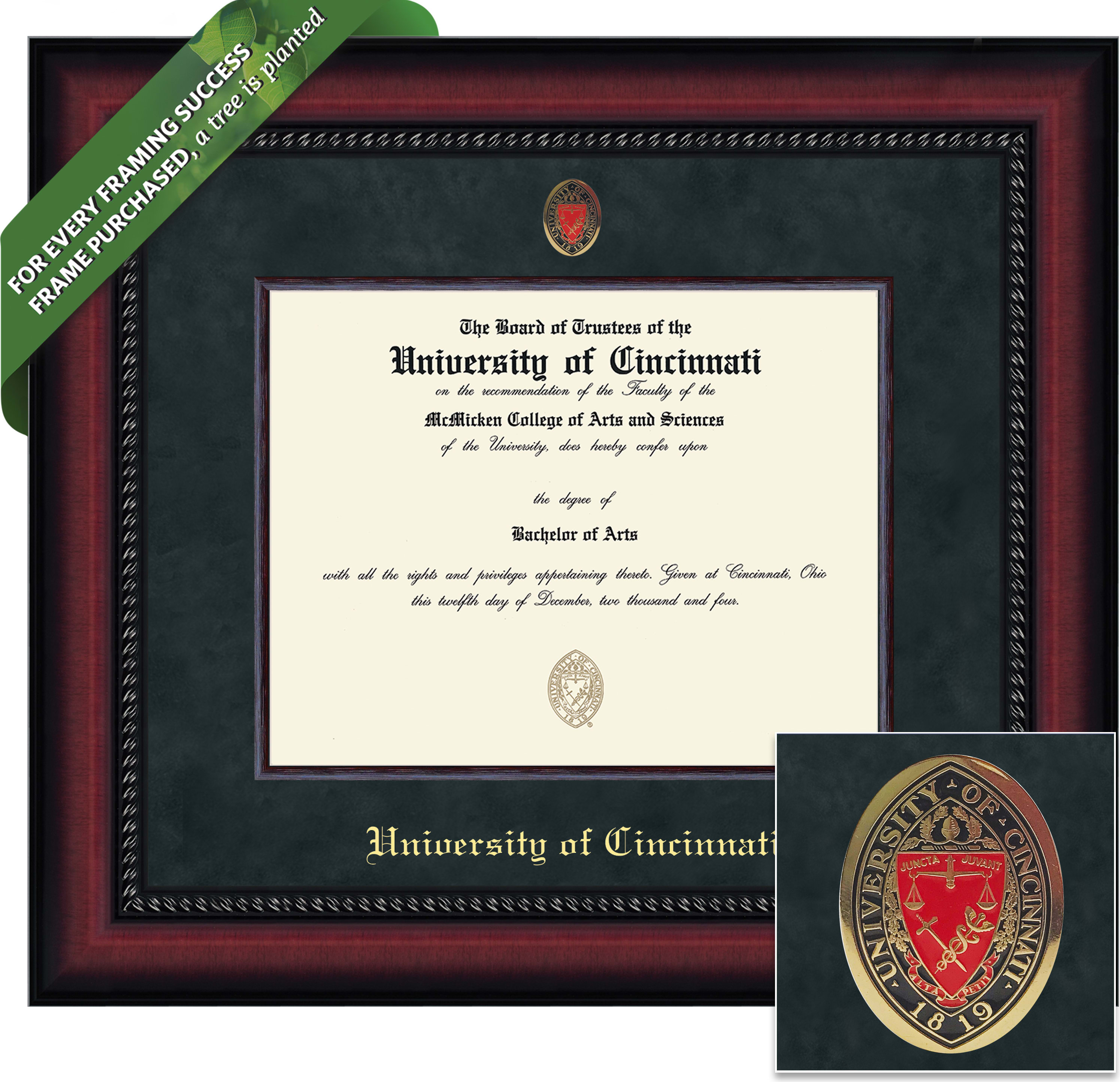 University of Cincinnati 8.5 x 11 Diploma Frame