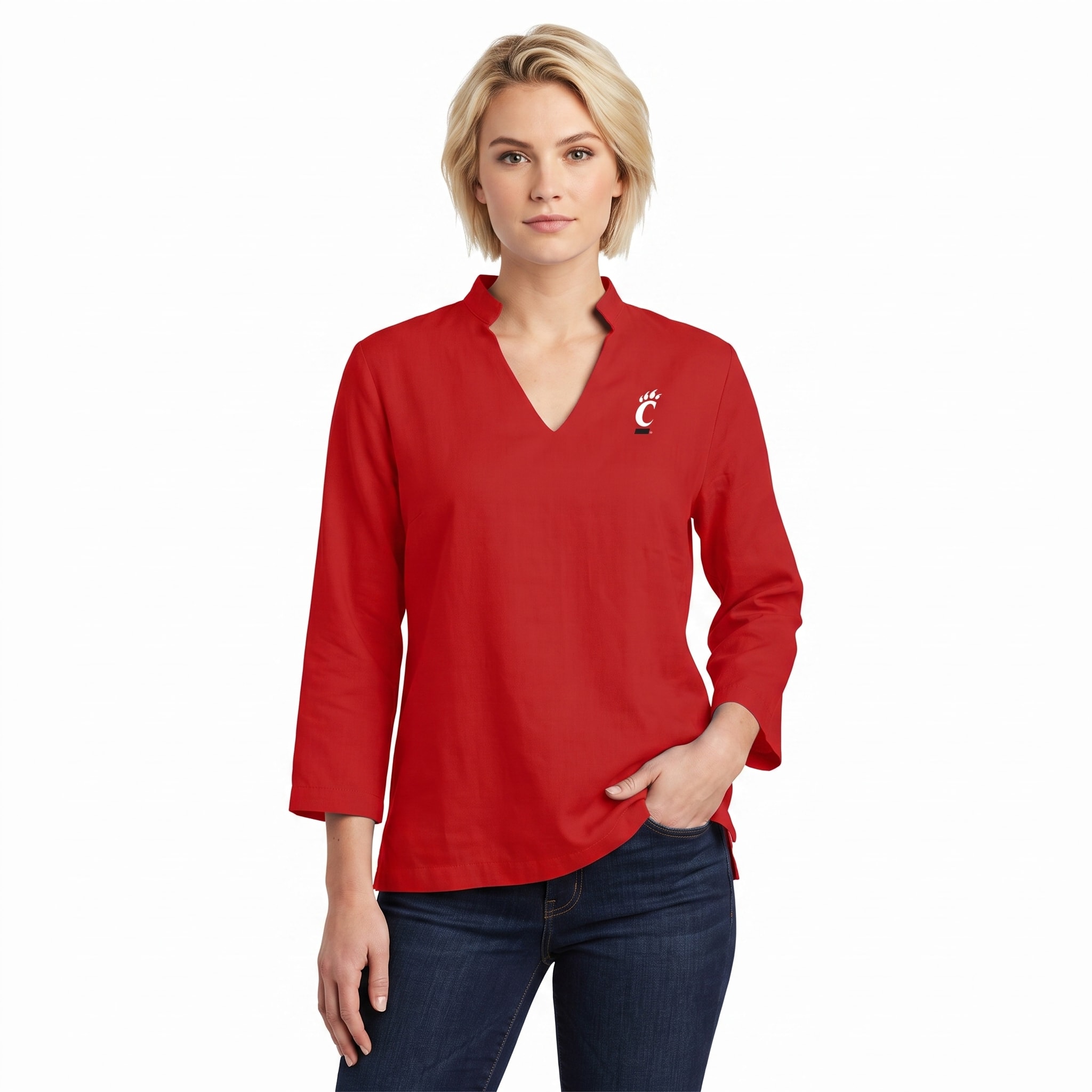 W LA JOLLA TUNIC W/RED/SM/.