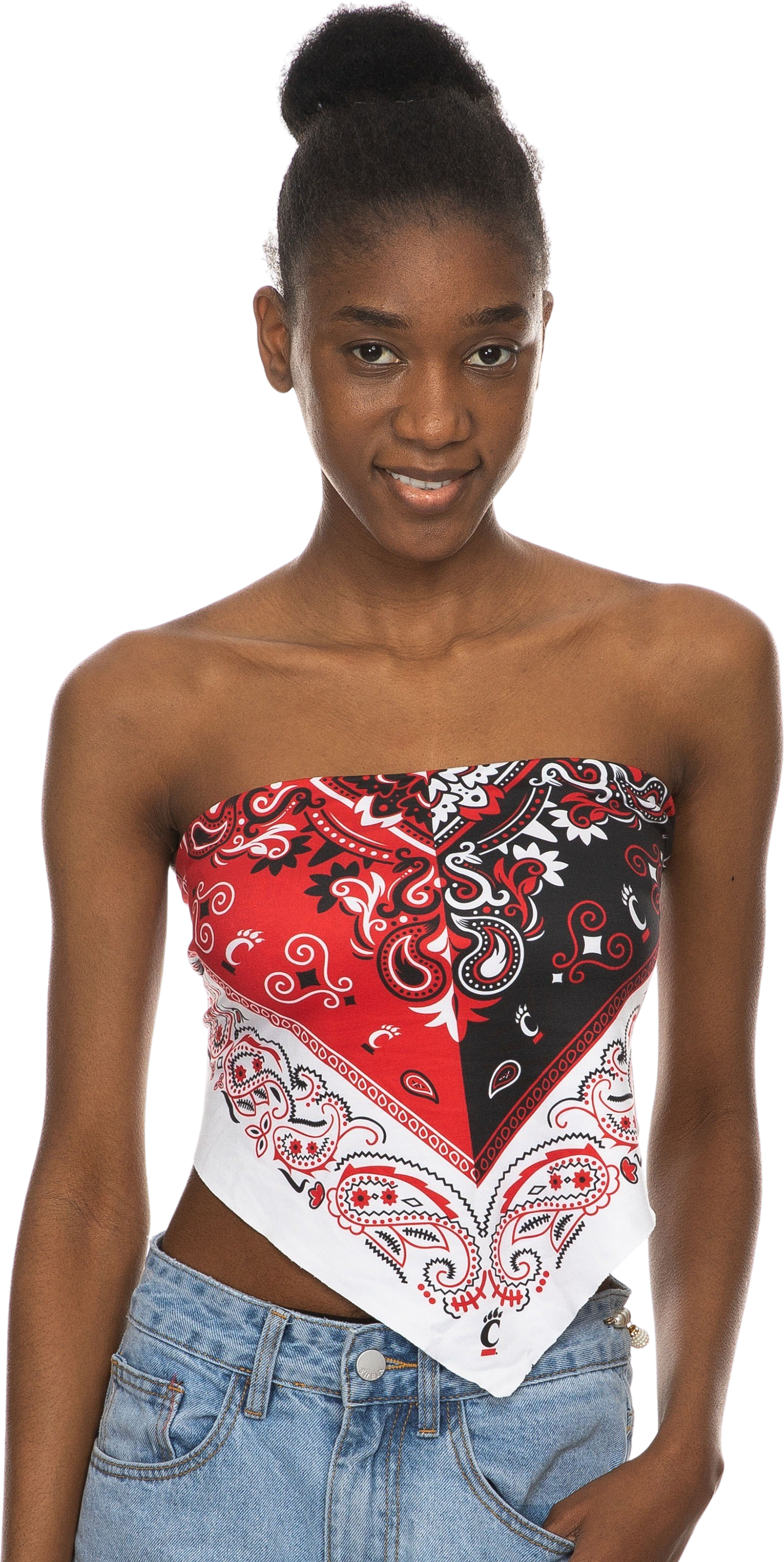 University of Cincinnati Women's Paisley Tie Back Top