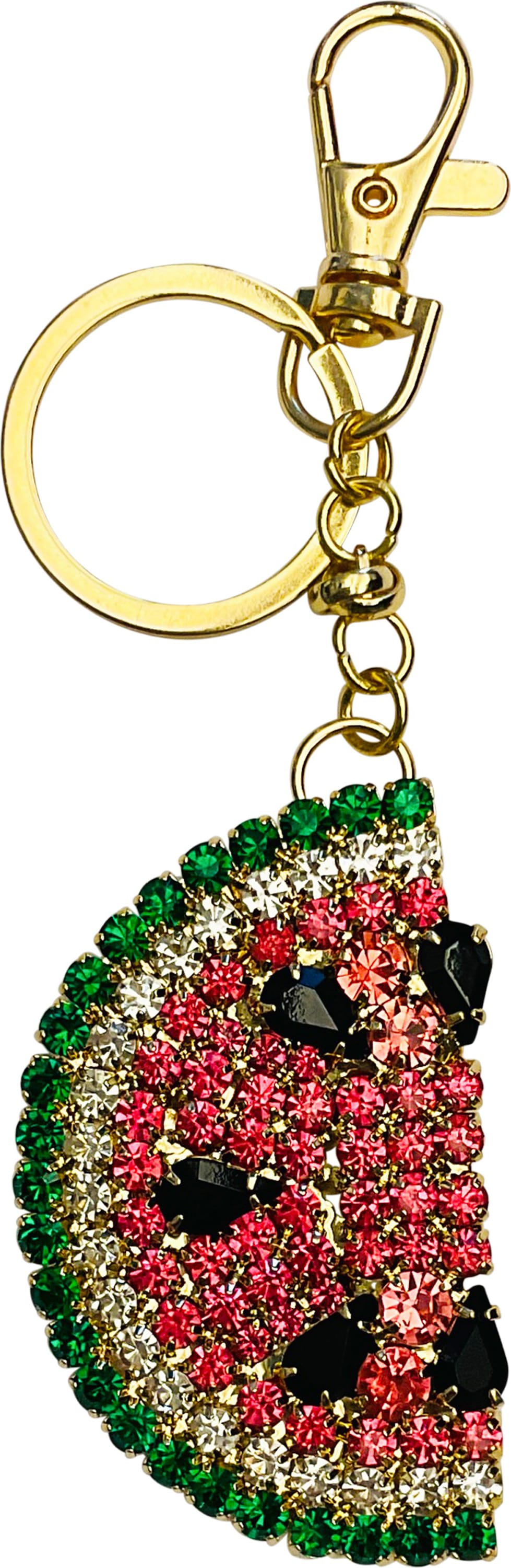 BAG CHARM PAVE WATERMELON GLD