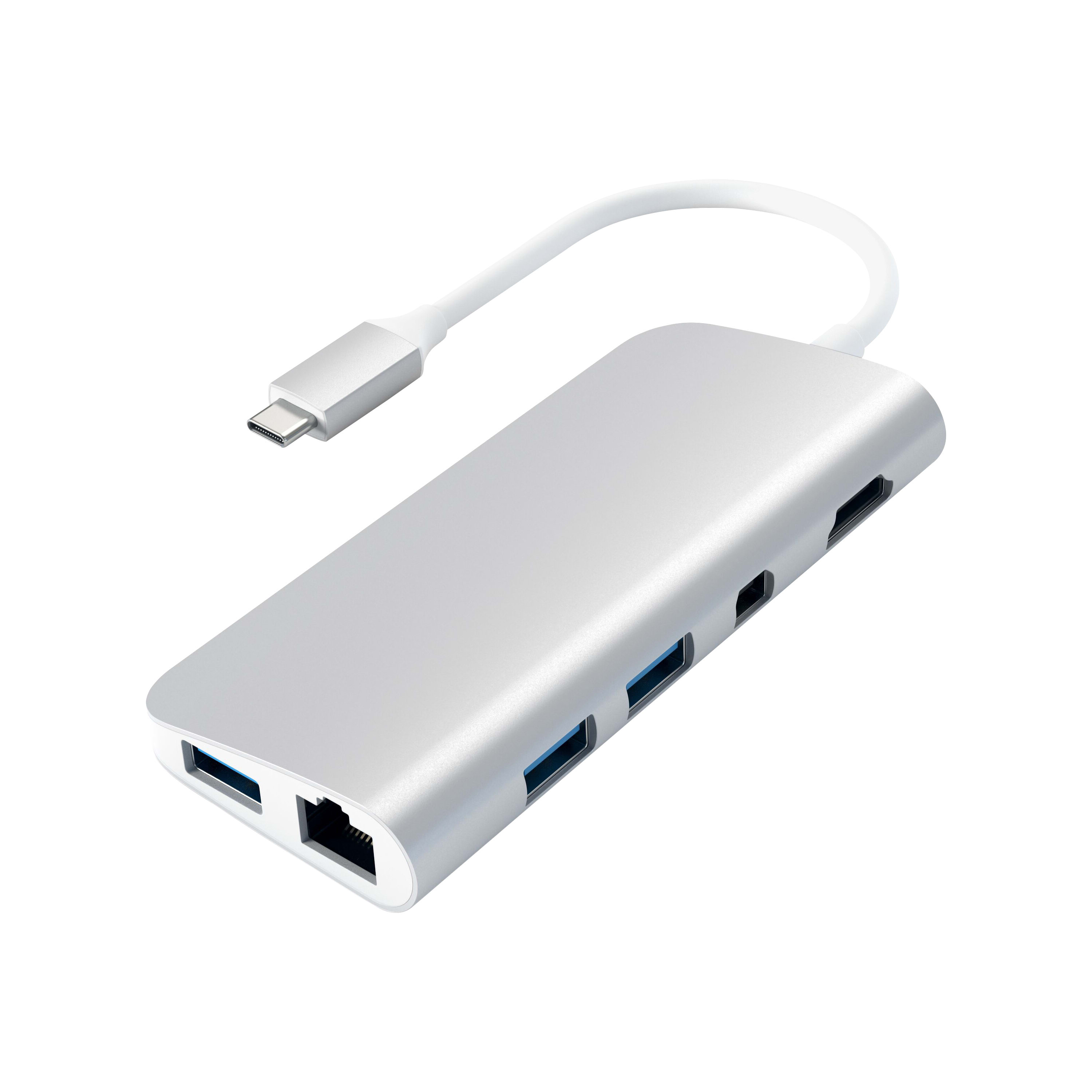 Satechi Aluminum Type-C Multimedia Adapter, Silver - ONLINE ONLY