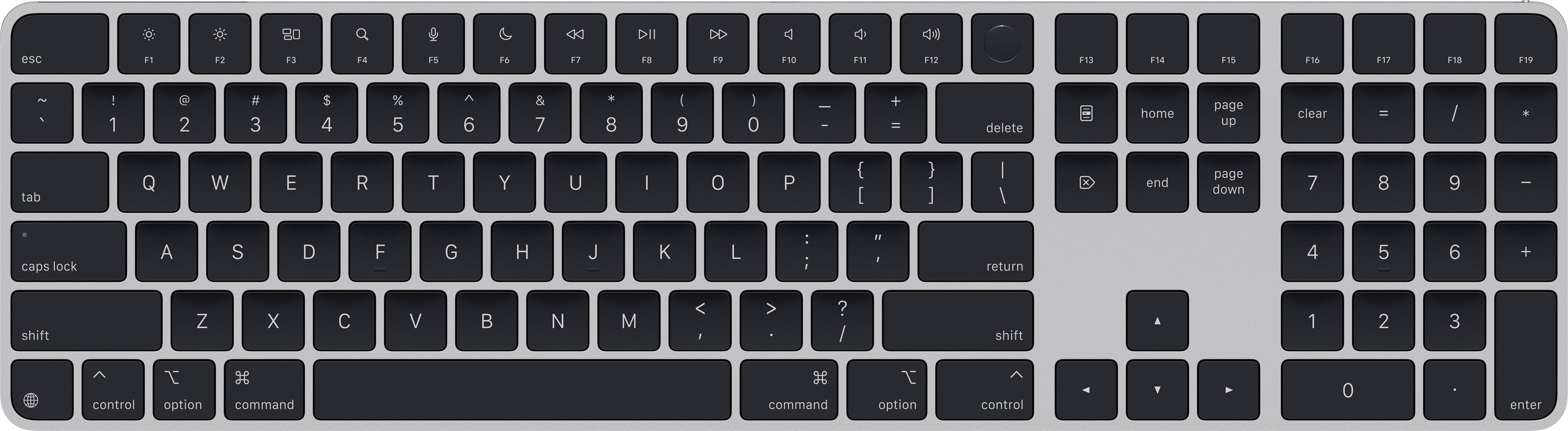 Apple Magic Keyboard with Touch ID and Numeric Keypad for Mac models with Apple silicon- US English- Black Keys