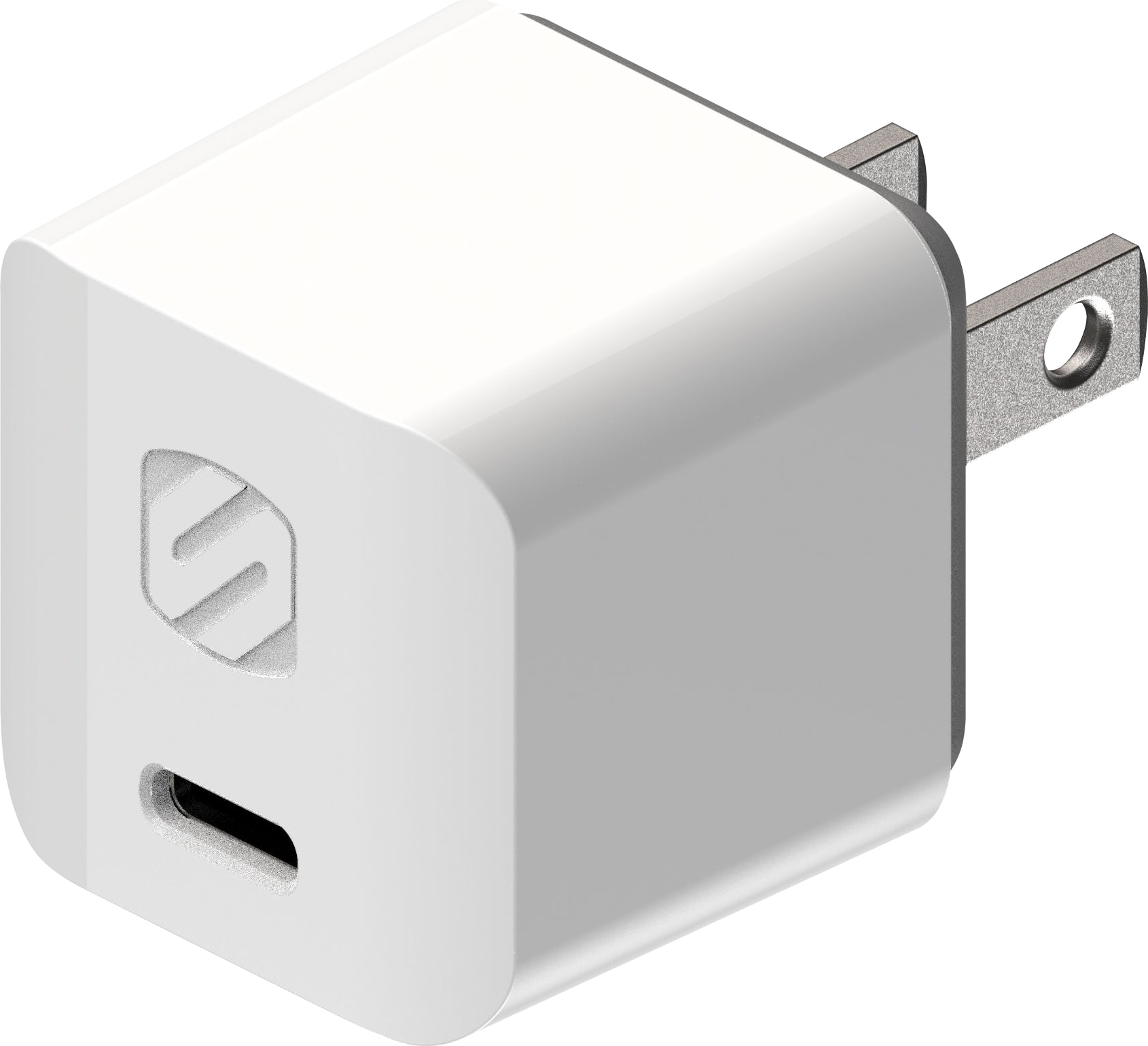 Scosche PWRVLT Mini Cube USB-C Fast Charger 20W, White - ONLINE ONLY