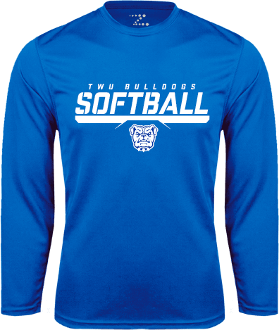 Tennessee Wesleyan Performance Longsleeve Shirt TWU Bulldogs Softball Stencil - ONLINE ONLY