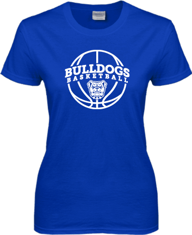 Tennessee Wesleyan Ladies T Shirt Bulldogs Basketball Arched w/ Ball - ONLINE ONLY