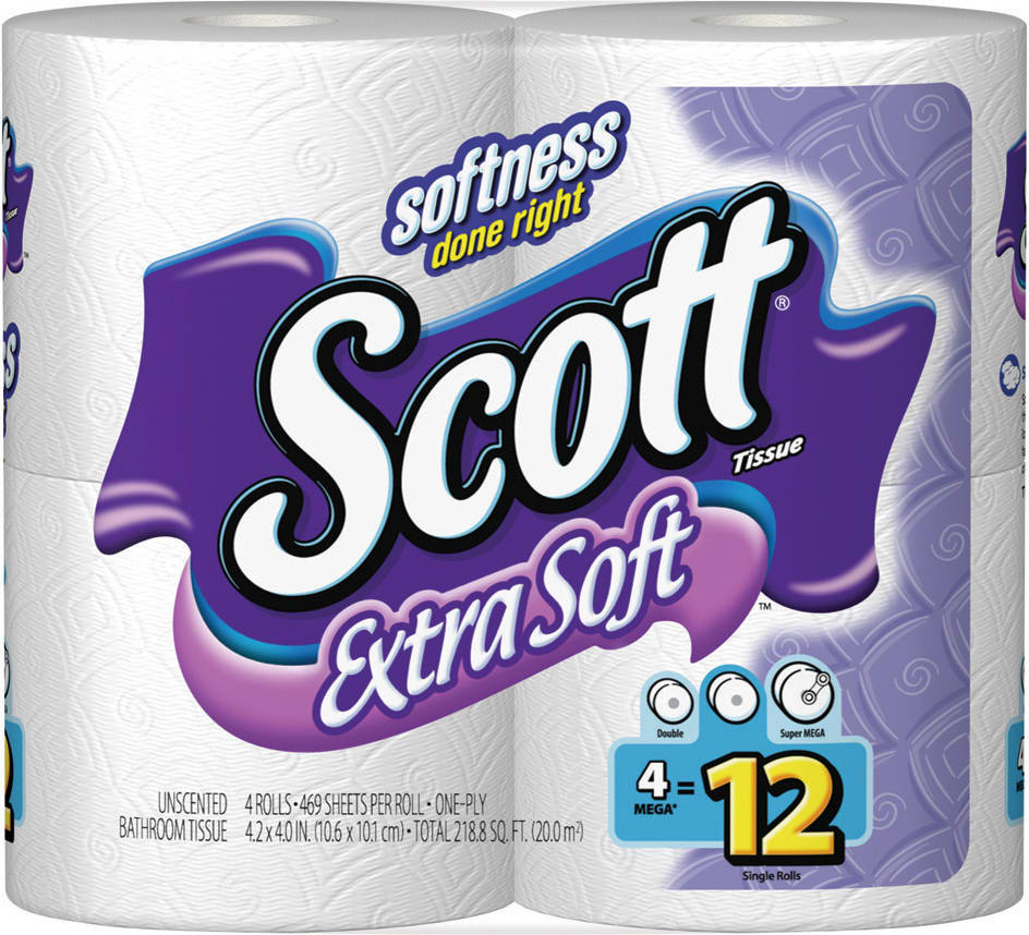 Scott Extra Soft Bathroom Tissues 4ct