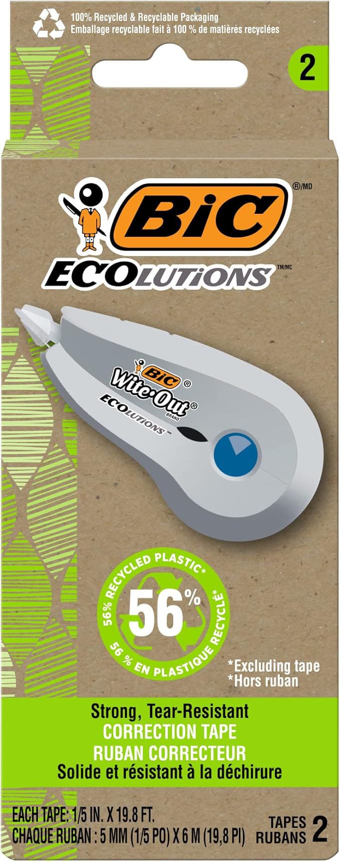 CORRECTION TAPE ECO WHT 2PK