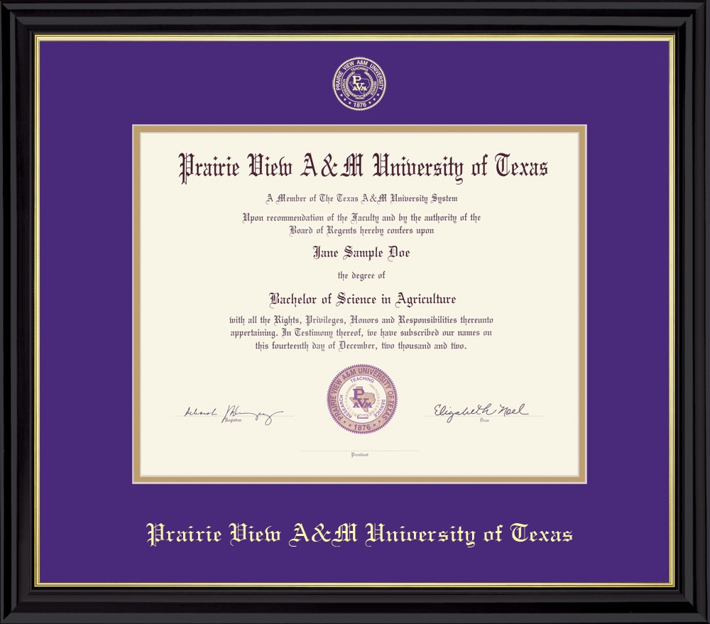 Prairie View A & M University Diploma Frame pre-2017