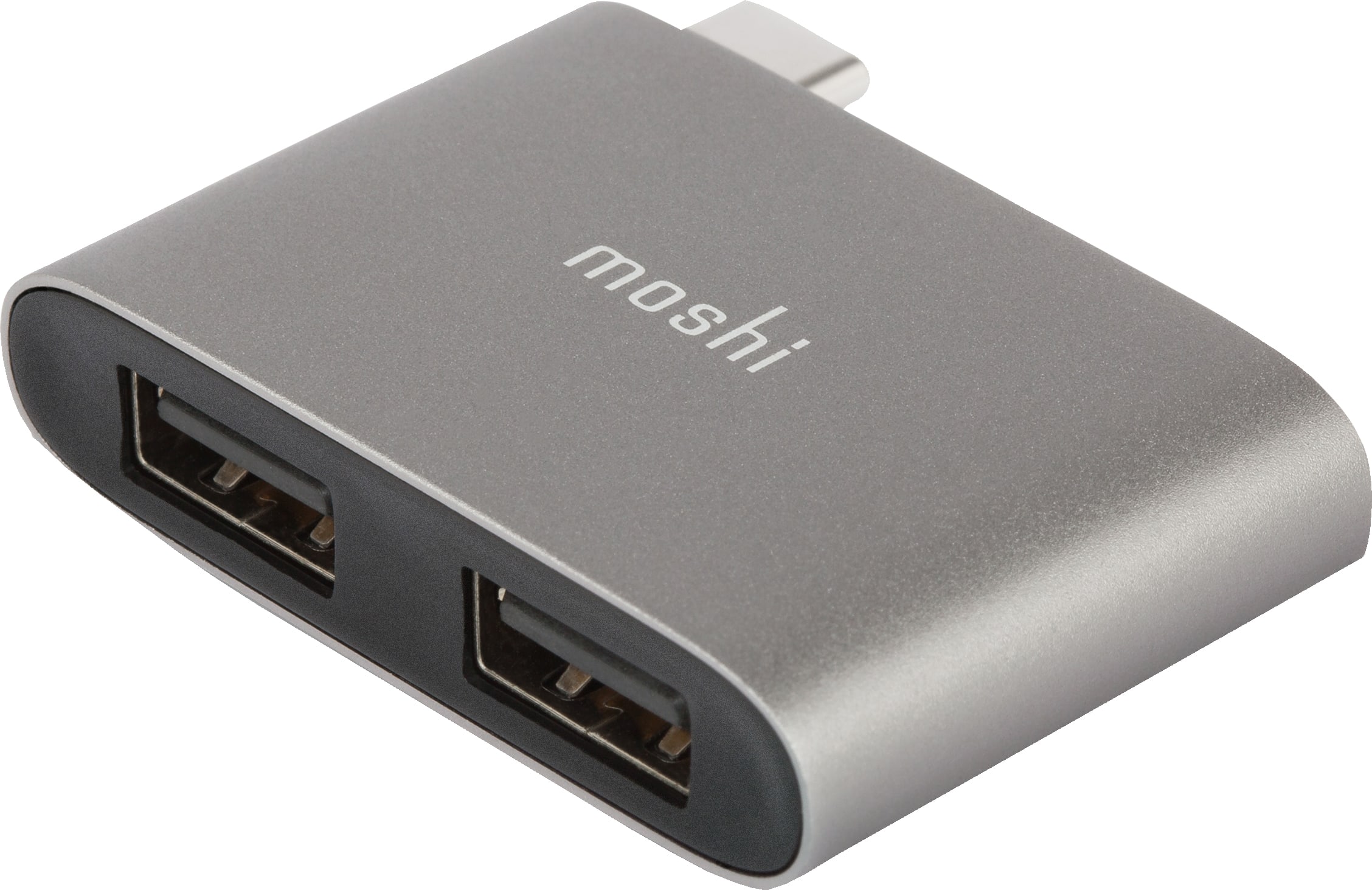 Moshi USB-C to Dual USB-A Adapter, 2-Port, Gray
