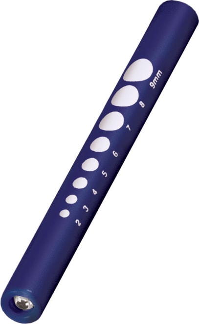 PUPIL GAUGE DISPOSABLE PENLIGHT IN SLIDE PACK-NAVY