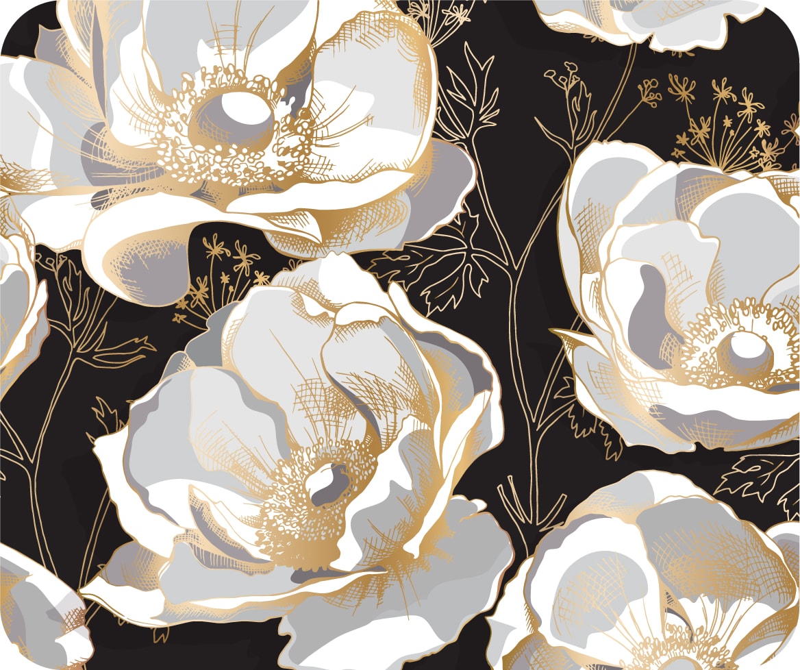 OTM BLK WALLETT WHT LILIES