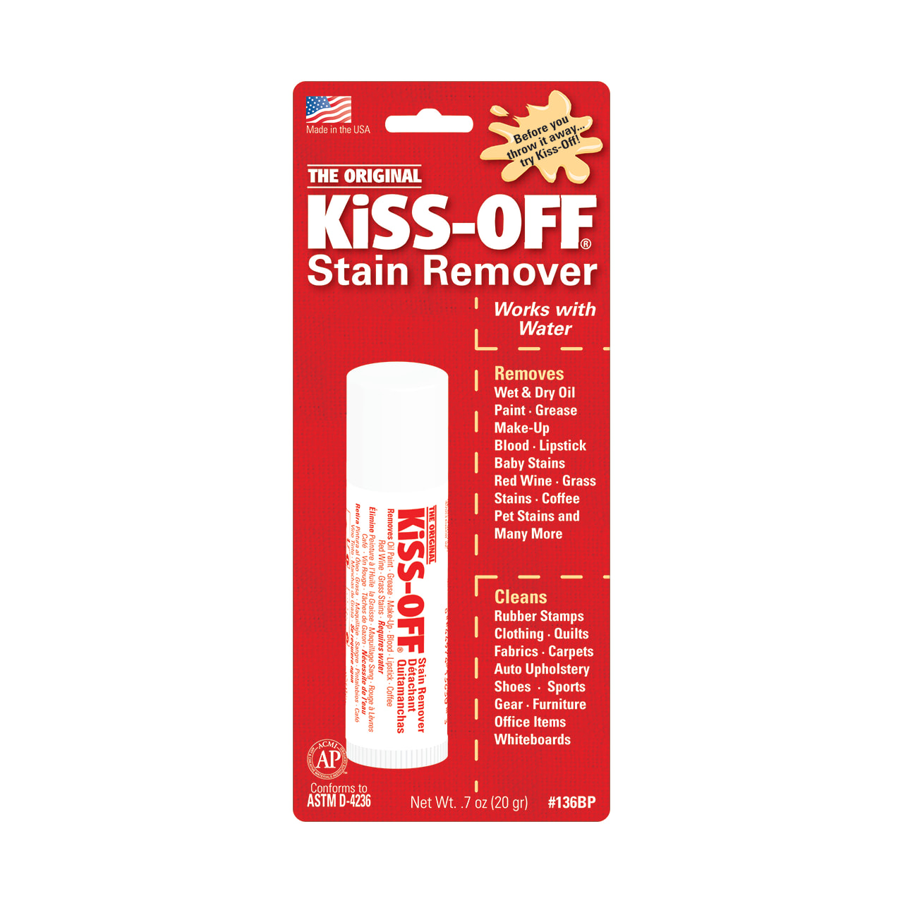 KISS-OFF STAIN REMOVER 7OZ