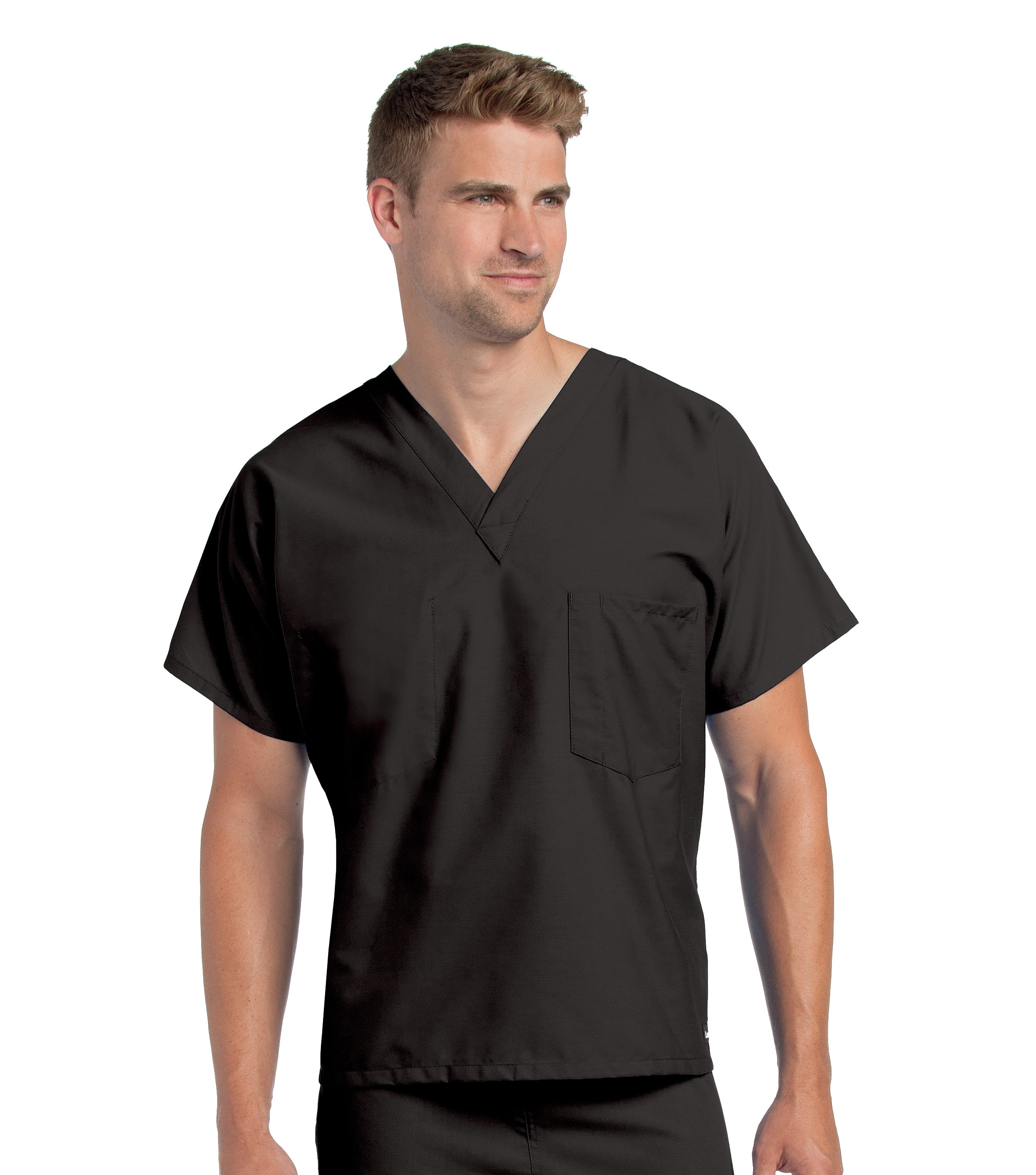UNISEX SCRUB TOP BLACK XSM