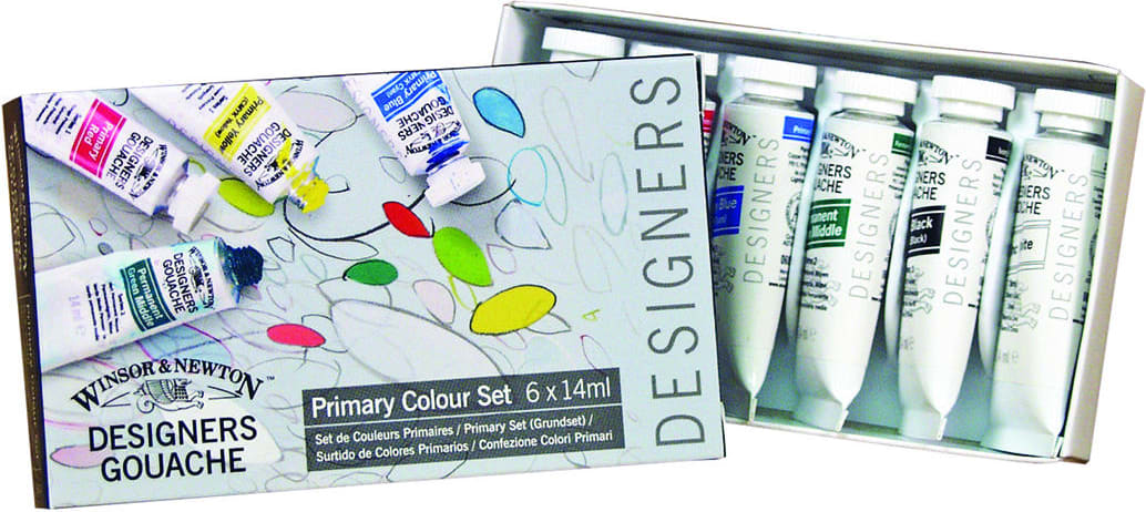 Designers Gouache Primary Colors 6 Count Set Of 14Ml Tubes