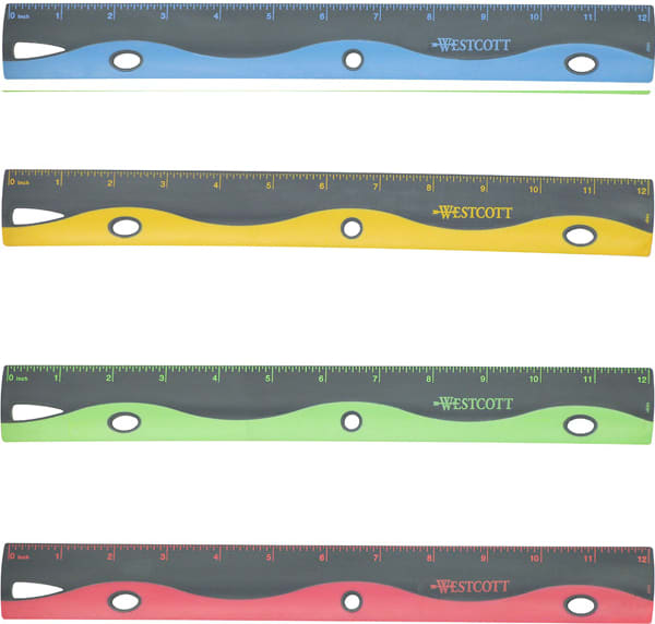 RULER/12IN WAVE ASST COLOR