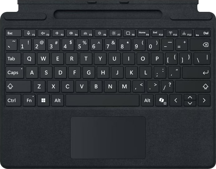 Surface Pro 10 Keyboard (Type Cover) Bold Keyset (BK) with Charging/Storage for Slim Pen (V2) - Slim Pen (V2) Sold Separately - Black