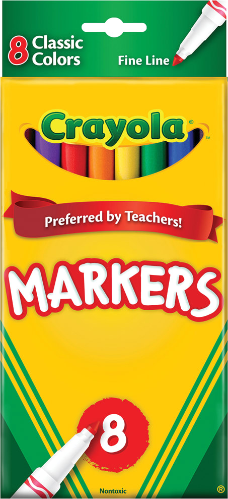 CRAYLOA CLASSIC MARKERS FINE LINE 8 COLORS