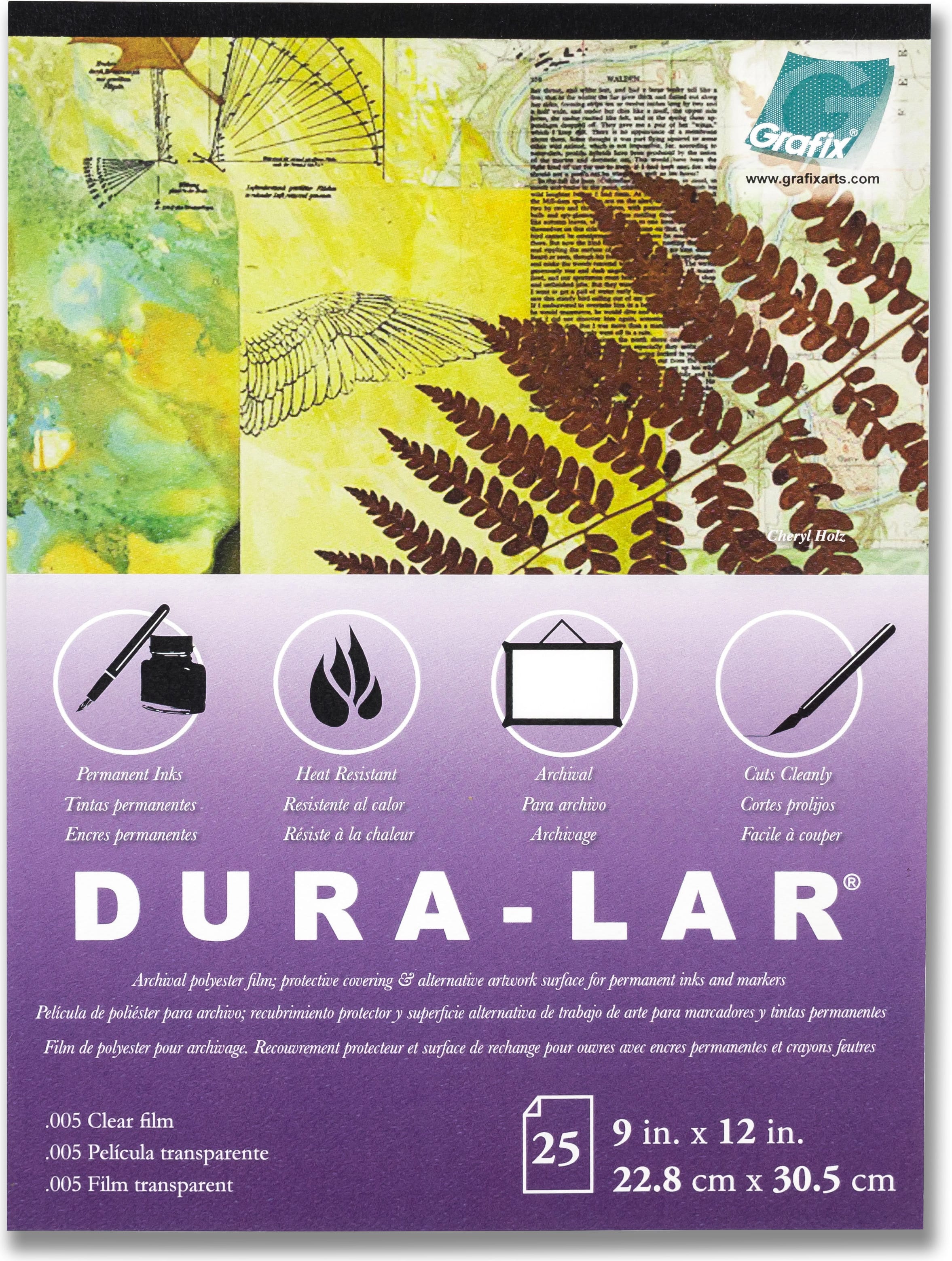 DURALAR CLEAR PAD .005 9X12 25 SHEETS