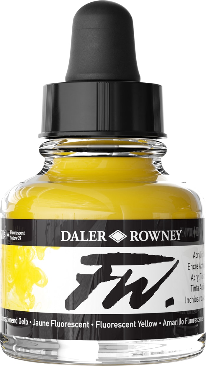 Fw Acrylic Ink 1OZ Fluorescent Yellow