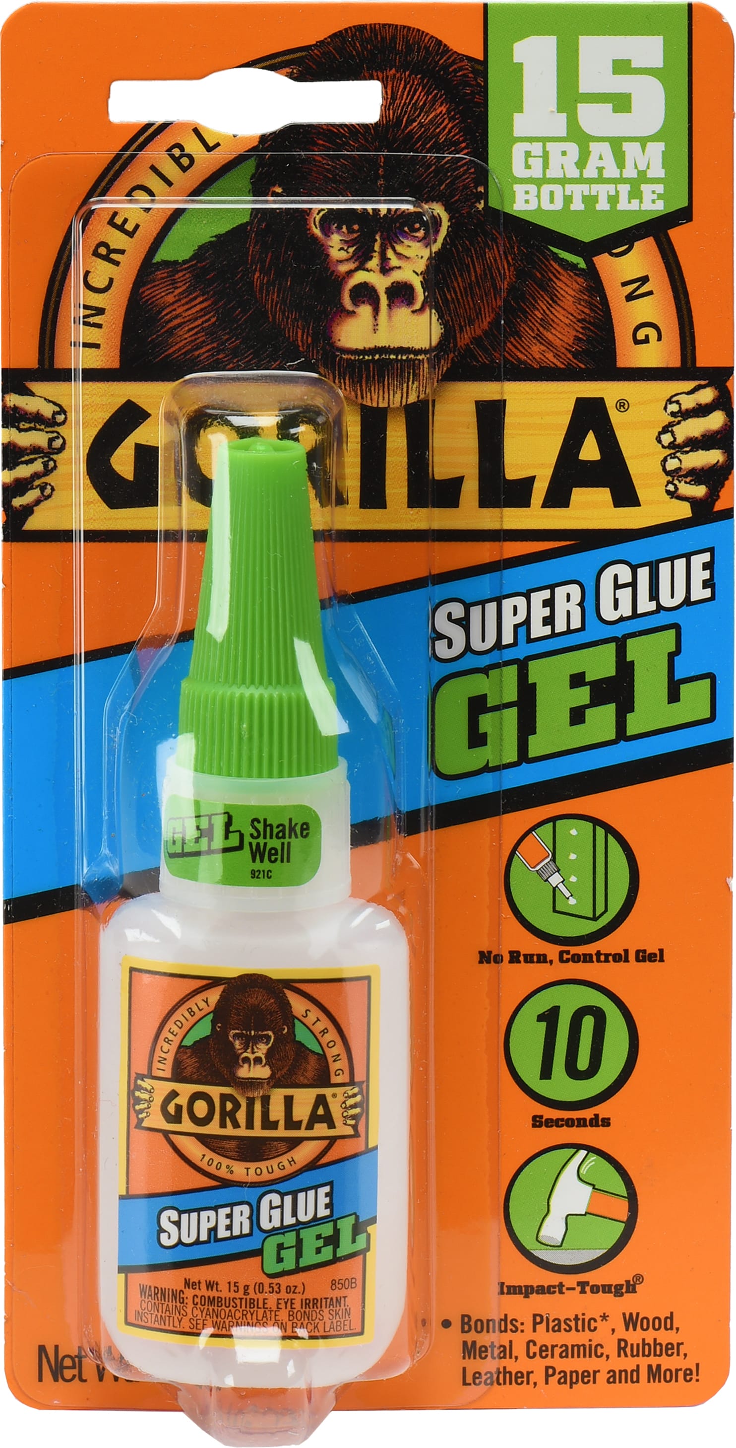 GORILLA SUPERGLUE GEL 15 GRAM BOTTLE