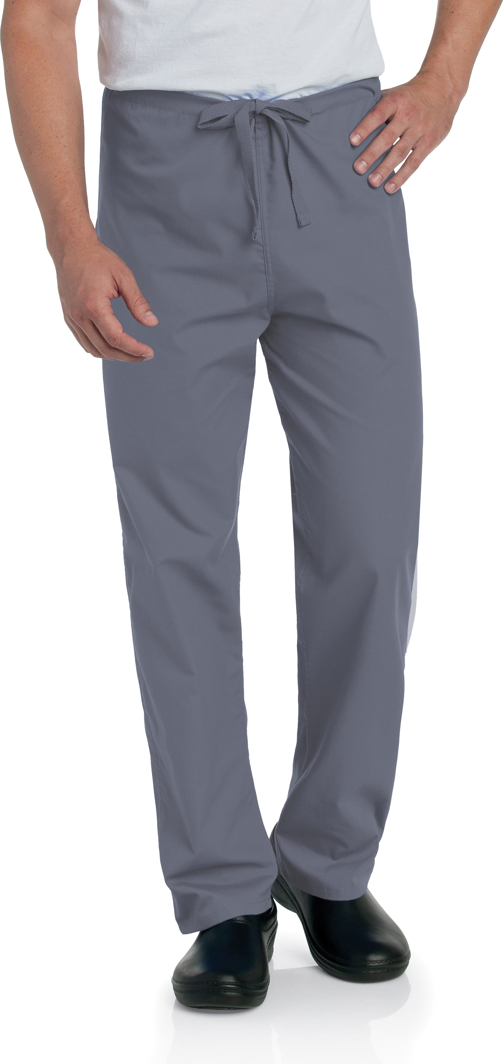 Essentials Unisex Straight-Leg Scrub Pants Steel Grey Large