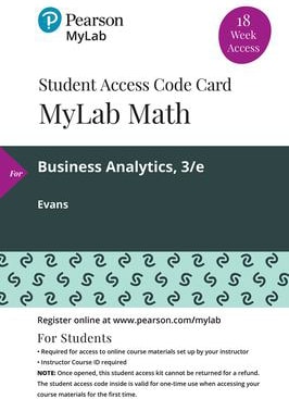 MyLab Statistics with Pearson eText Access Code (18 Weeks) for Business Analytics