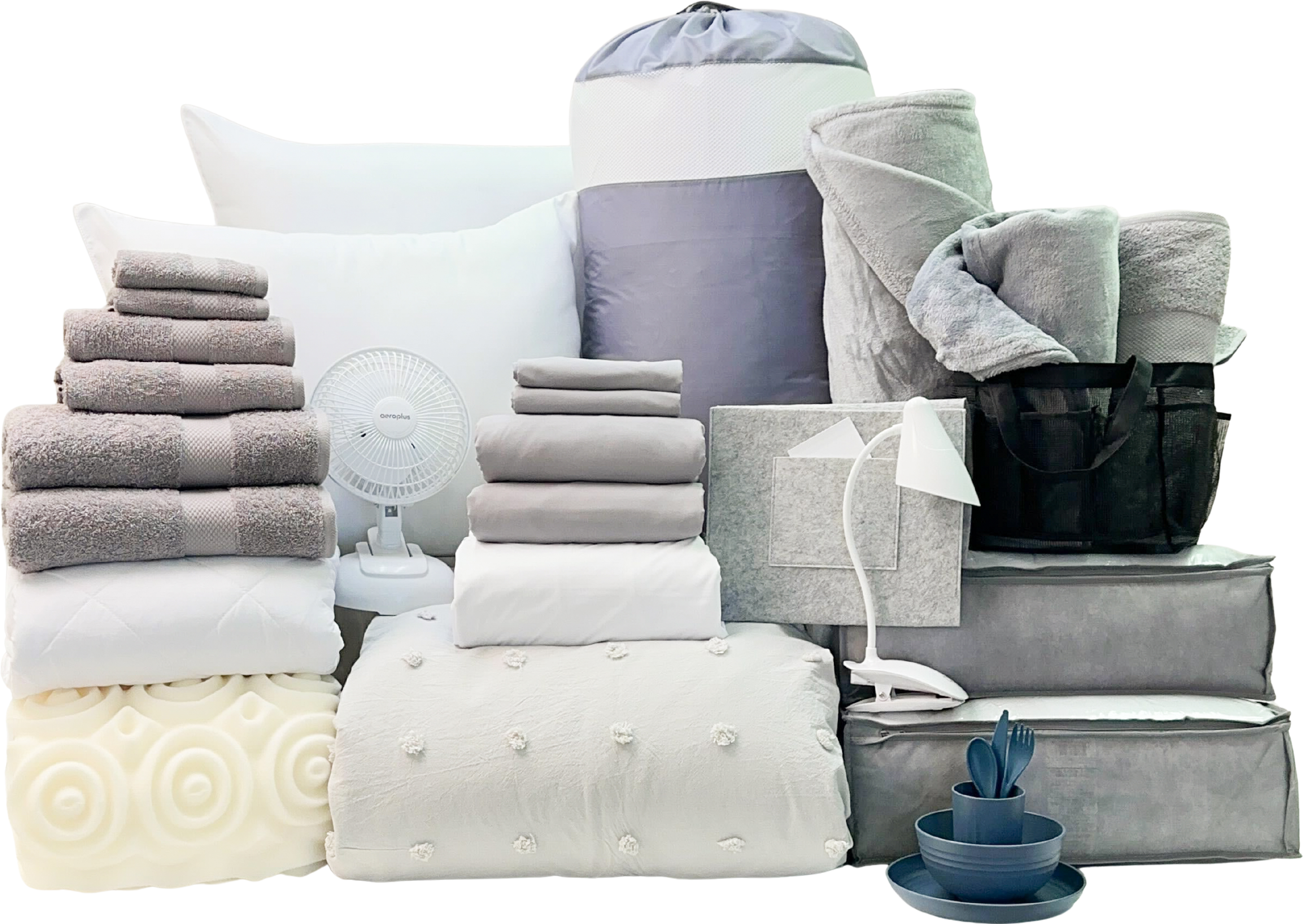 Complete 29pc Twin XL Bundle in Pom Slate - SHIPS 8/1 FOR IN-STORE PICKUP ON FALL MOVE-IN WEEKEND.