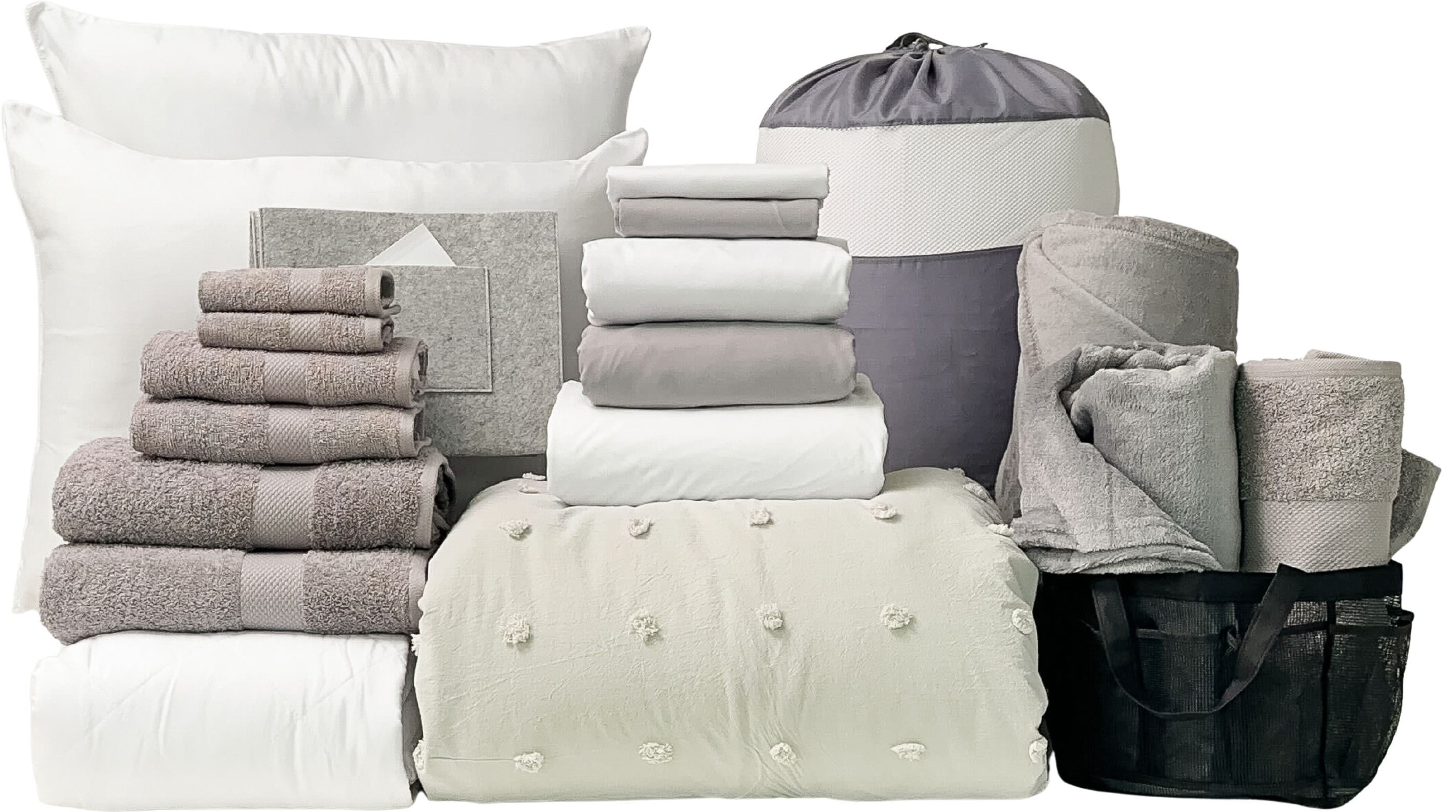 Deluxe 23pc Twin XL Bundle in Pom Slate - SHIPS 8/1 FOR IN-STORE PICKUP ON FALL MOVE-IN WEEKEND.