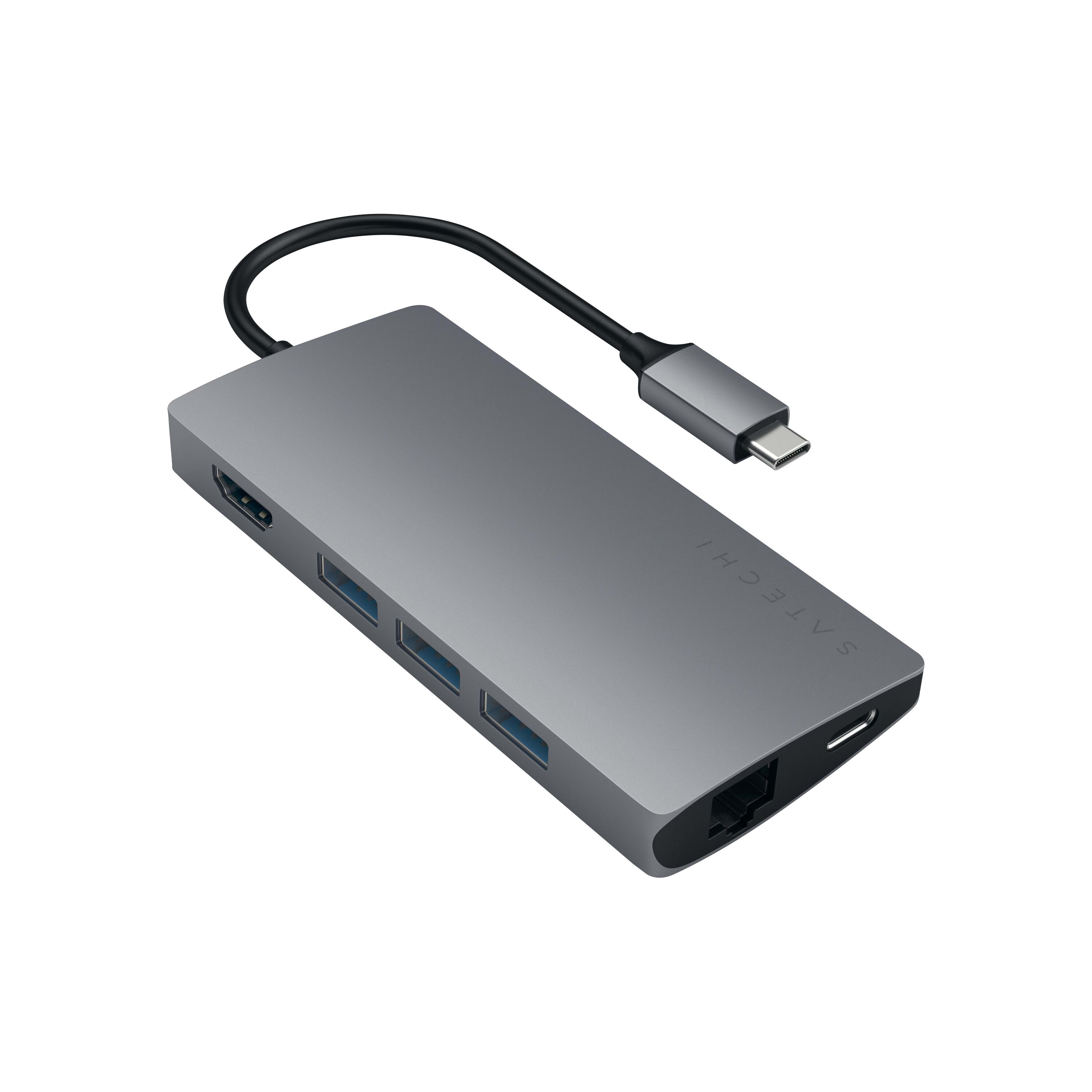 Satechi Type-C Multi-Port Adapter 4K With Ethernet V2, Space Gray - ONLINE ONLY