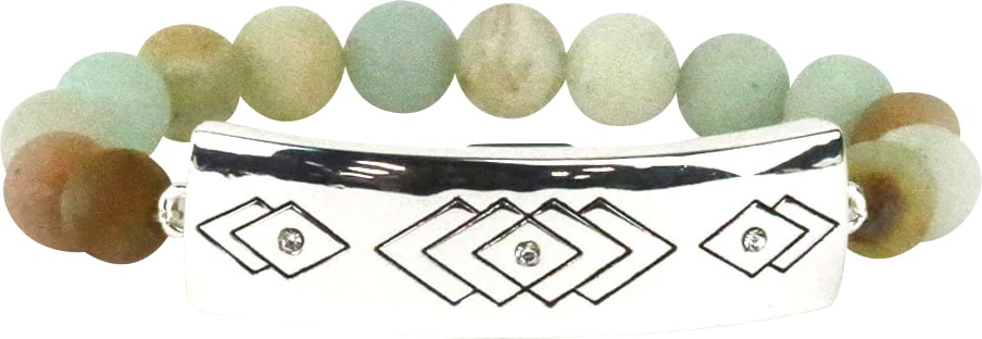 Flare Amazonite Beaded Safety Bracelet, Silver - XS/S - ONLINE ONLY
