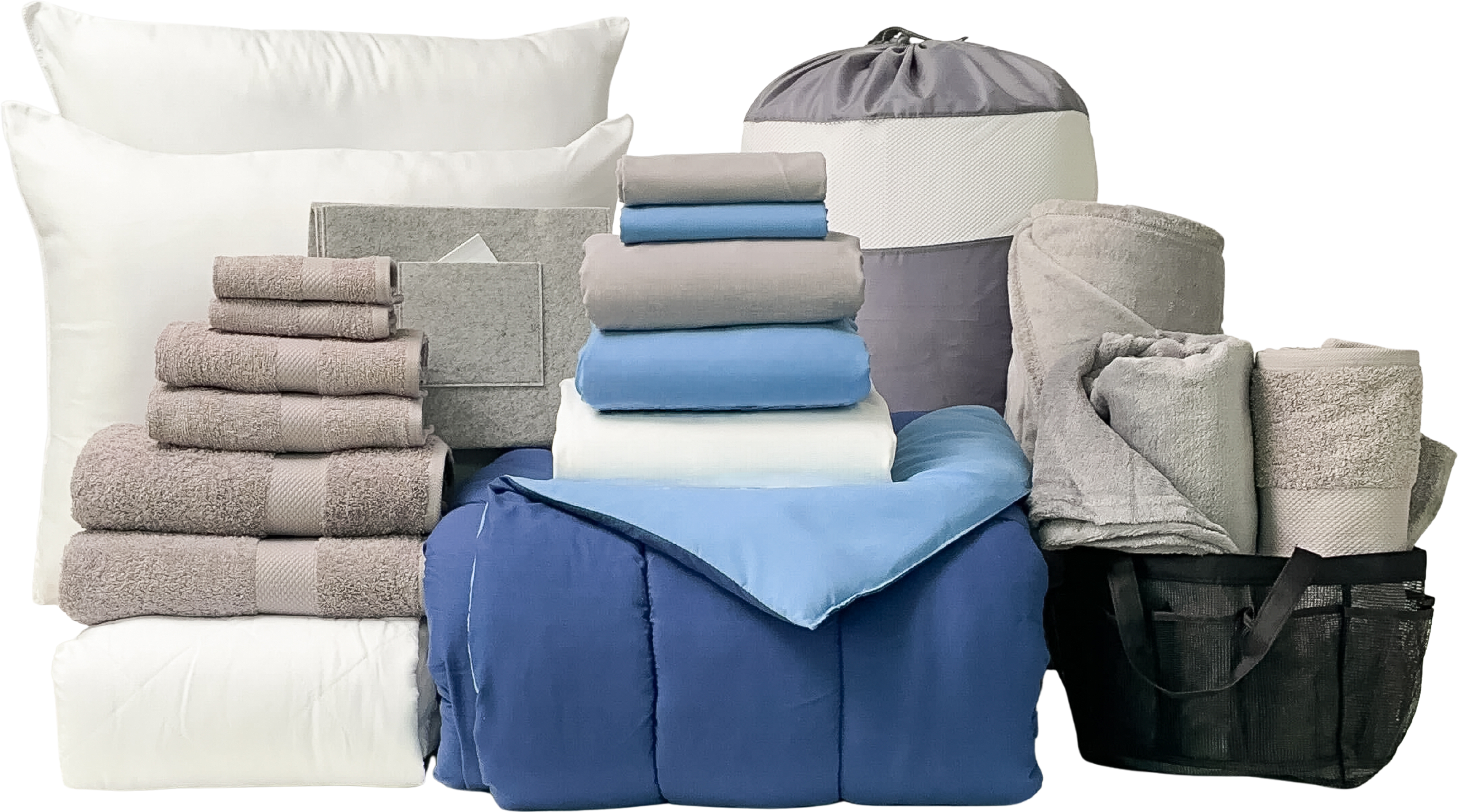 Deluxe 23pc Twin XL Bundle in Navy Light Blue - SHIPS 8/1 FOR IN-STORE PICKUP ON FALL MOVE-IN WEEKEND.