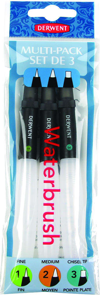 Derwent Waterbrush Assorted 3 Pack
