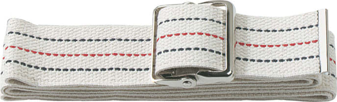 COTTON GAIT BELT WITH METAL BUCKLE-EXTRA LONG-WHITE